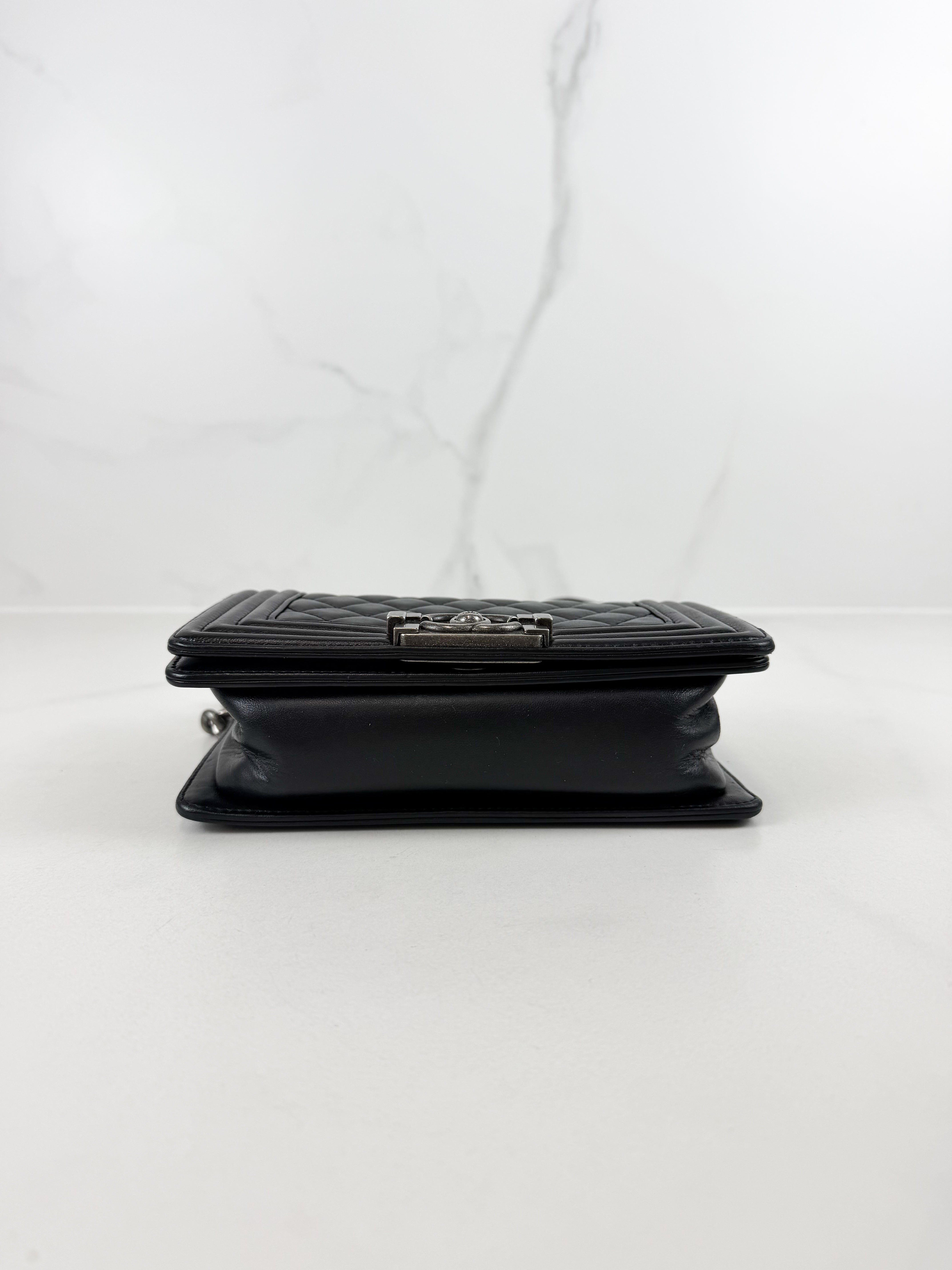 Chanel Small Lambskin Boy Bag with Ruthenium Hardware