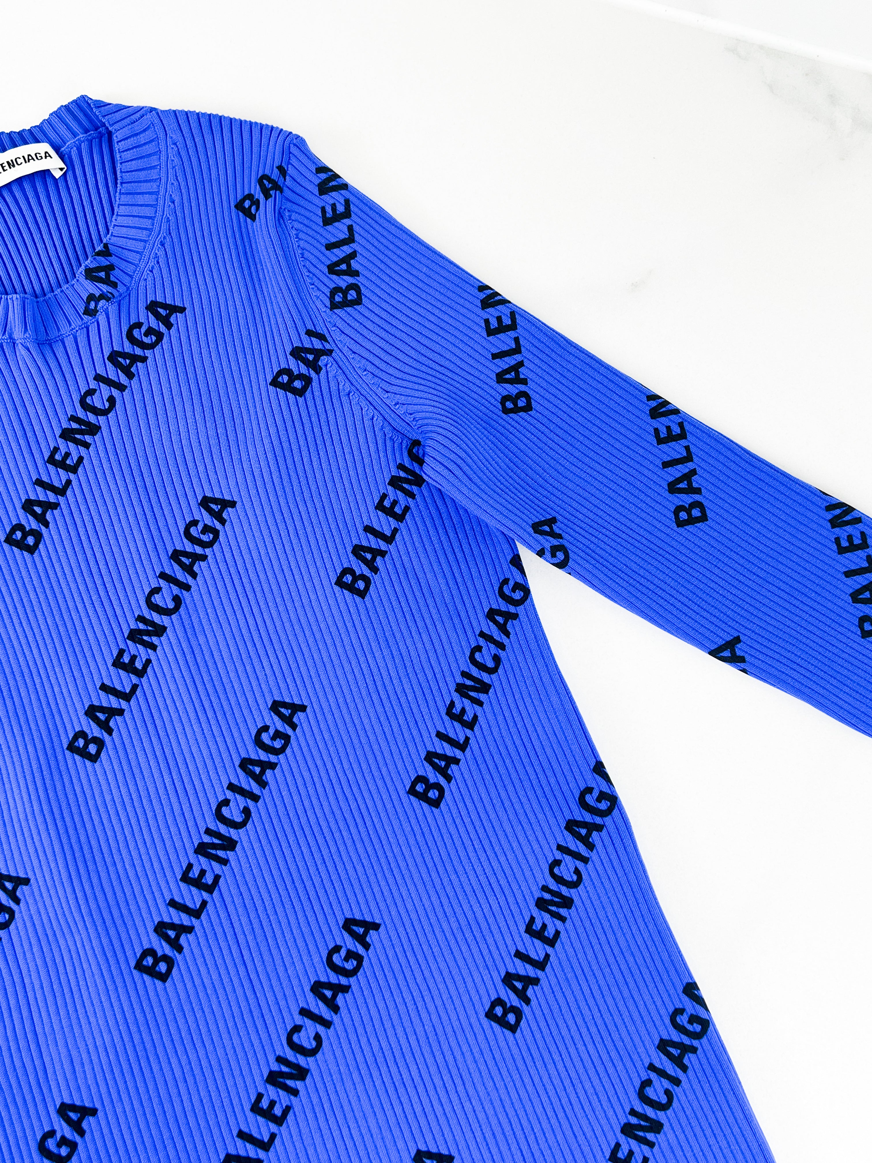 Balenciaga All Over Long Sleeve Top Size Medium