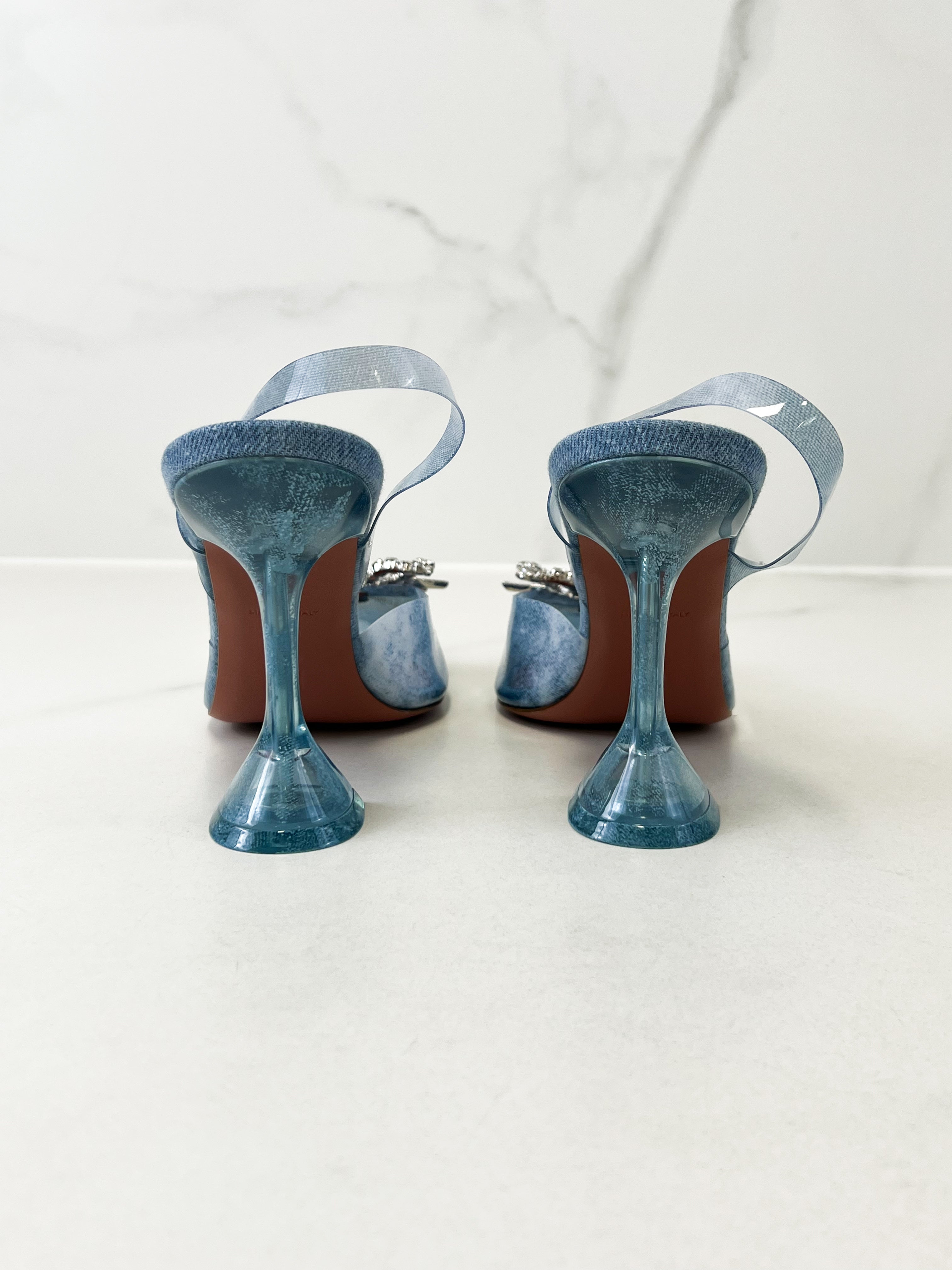 Amina Muaddi Rosie Glass Sling 95mm Pump Size 40