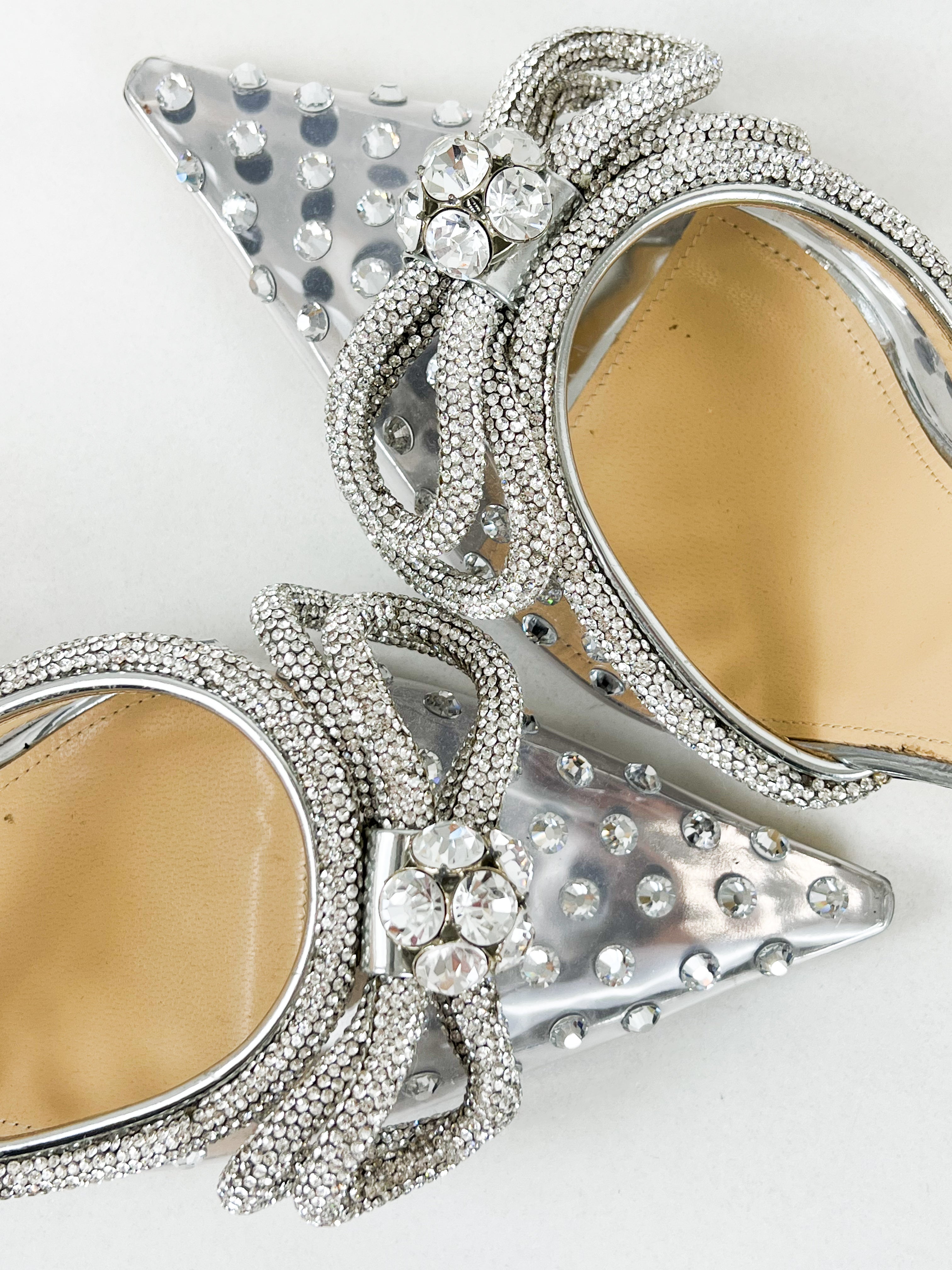 Mach & Mach Double Bow Embellished Crystal Pump