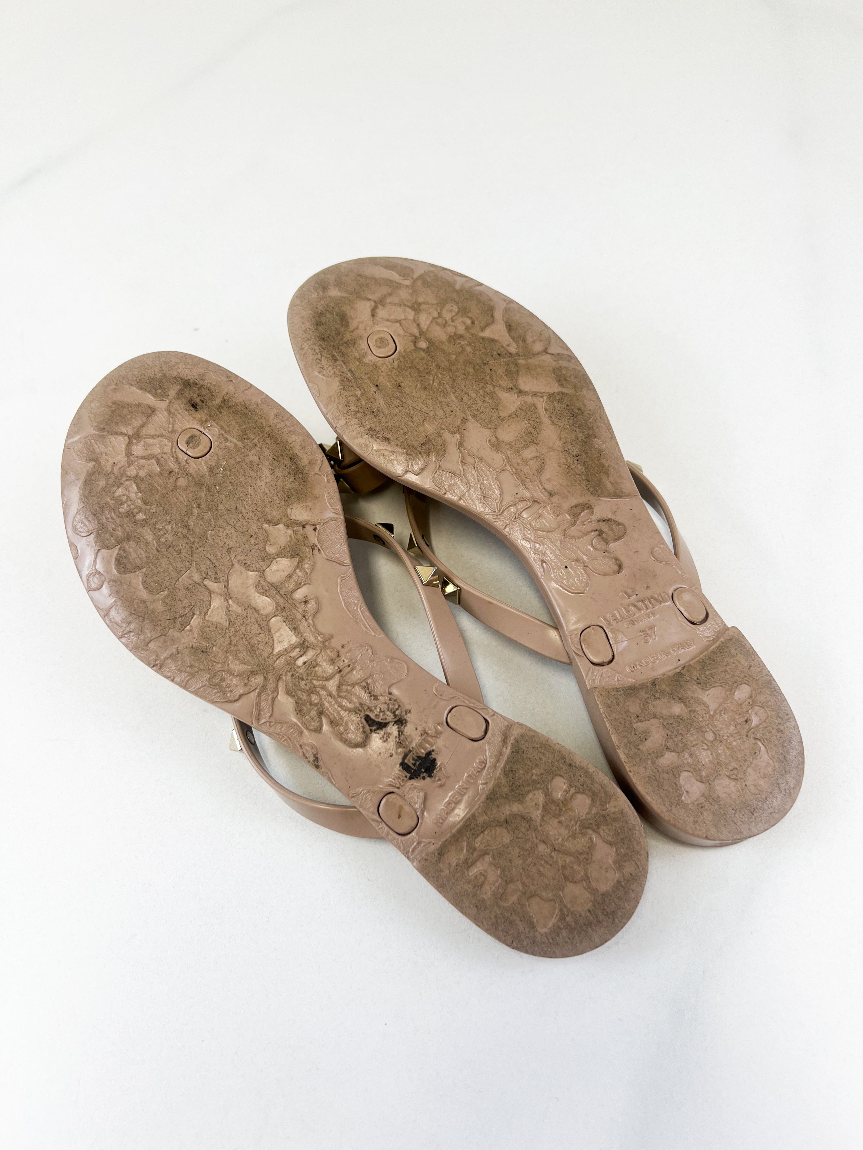 Valentino Jelly Rockstud Thong Size 37