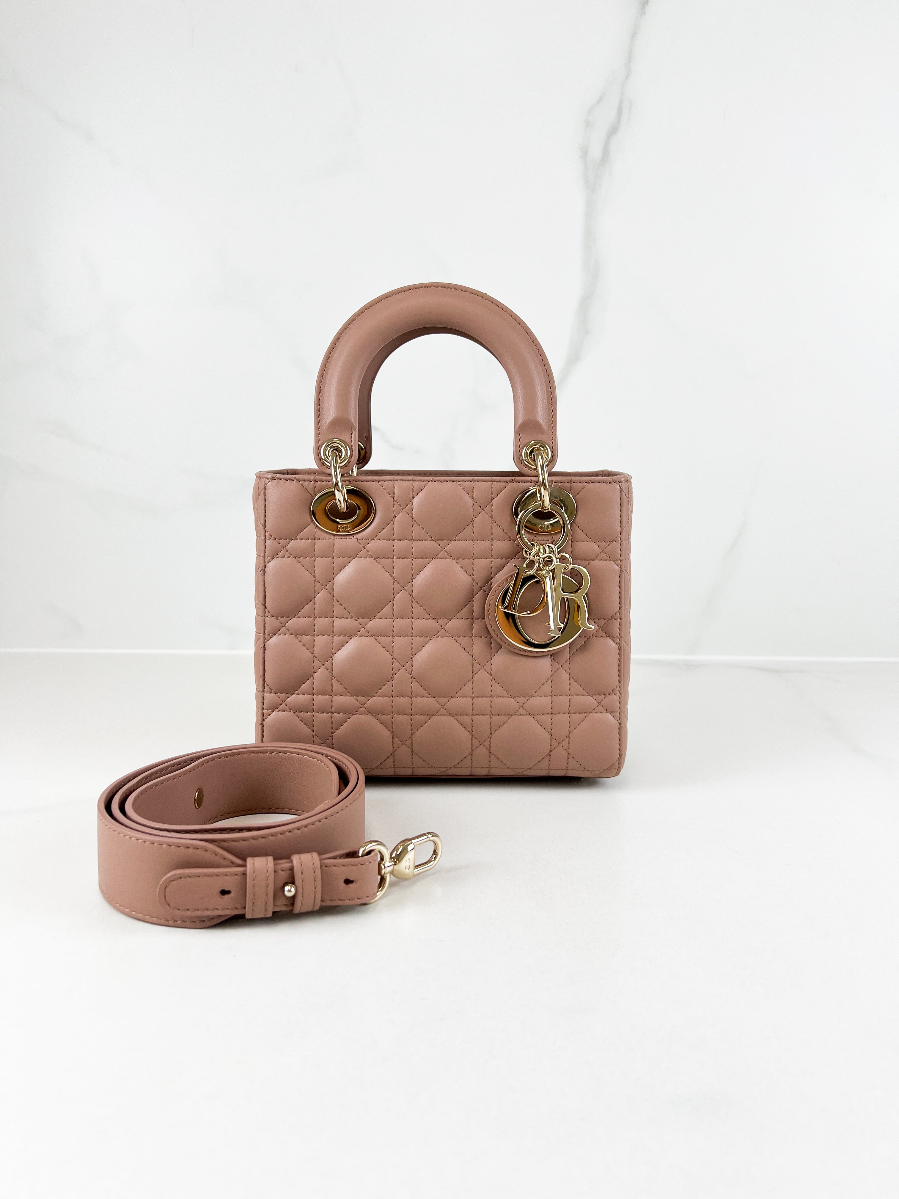 Christian Dior Small Lady Dior In Blush Cannage