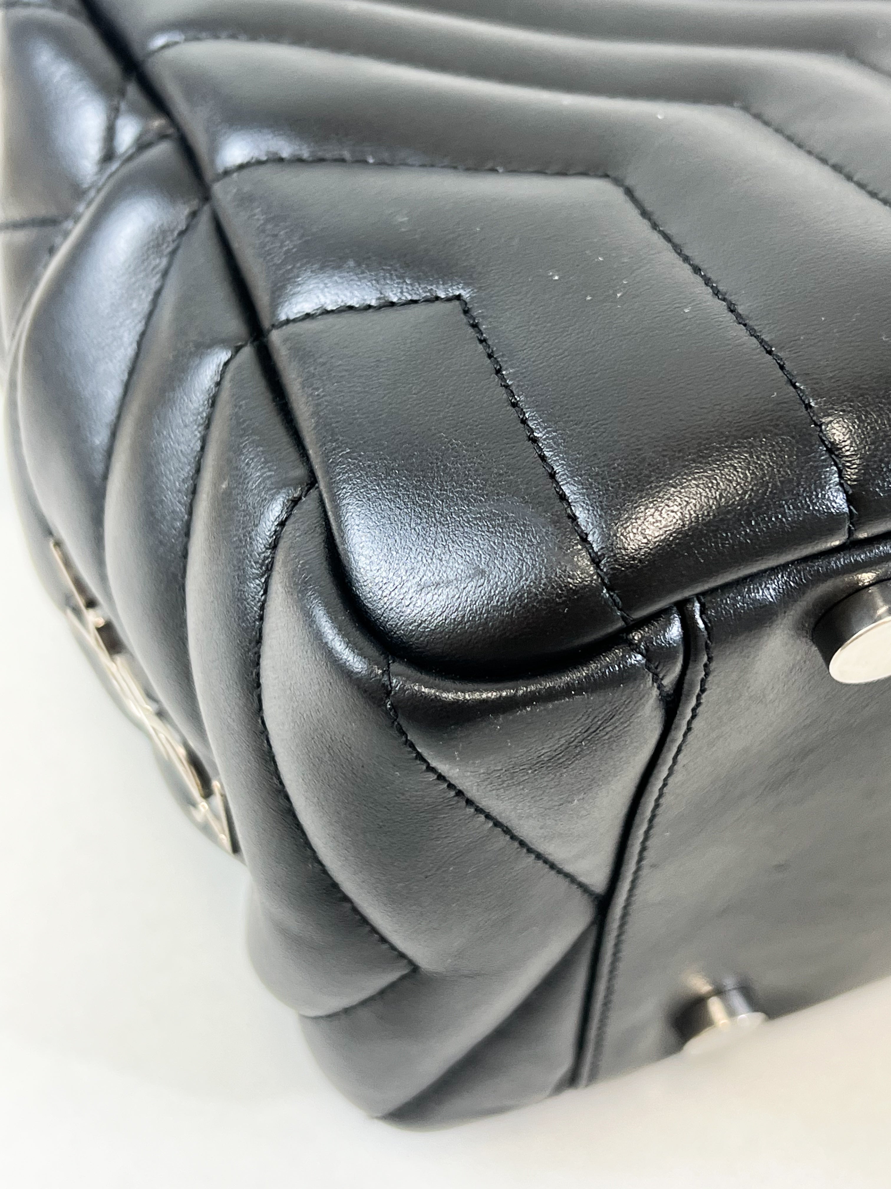 Saint Laurent Black Quilted Lambskin Bowling Bag