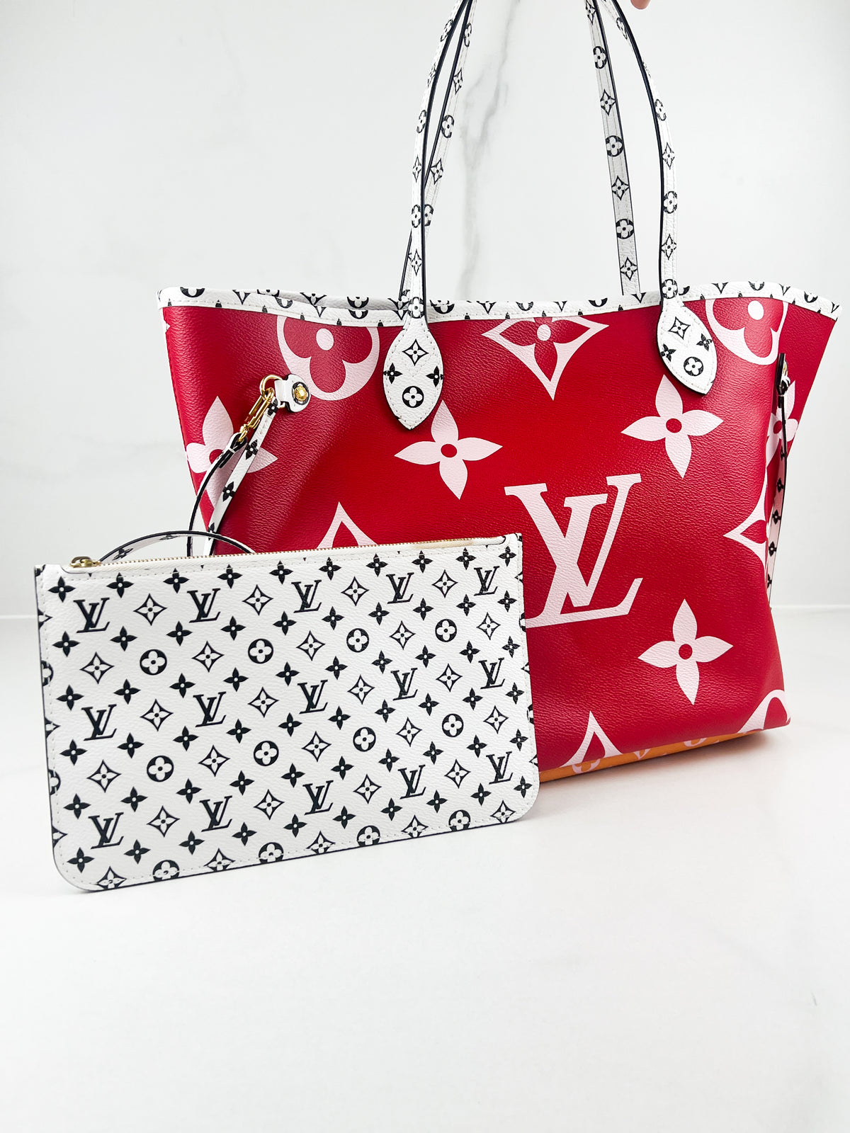 Louis Vuitton Neverfull MM Limited-edition Rouge Giant Monogram Canvas