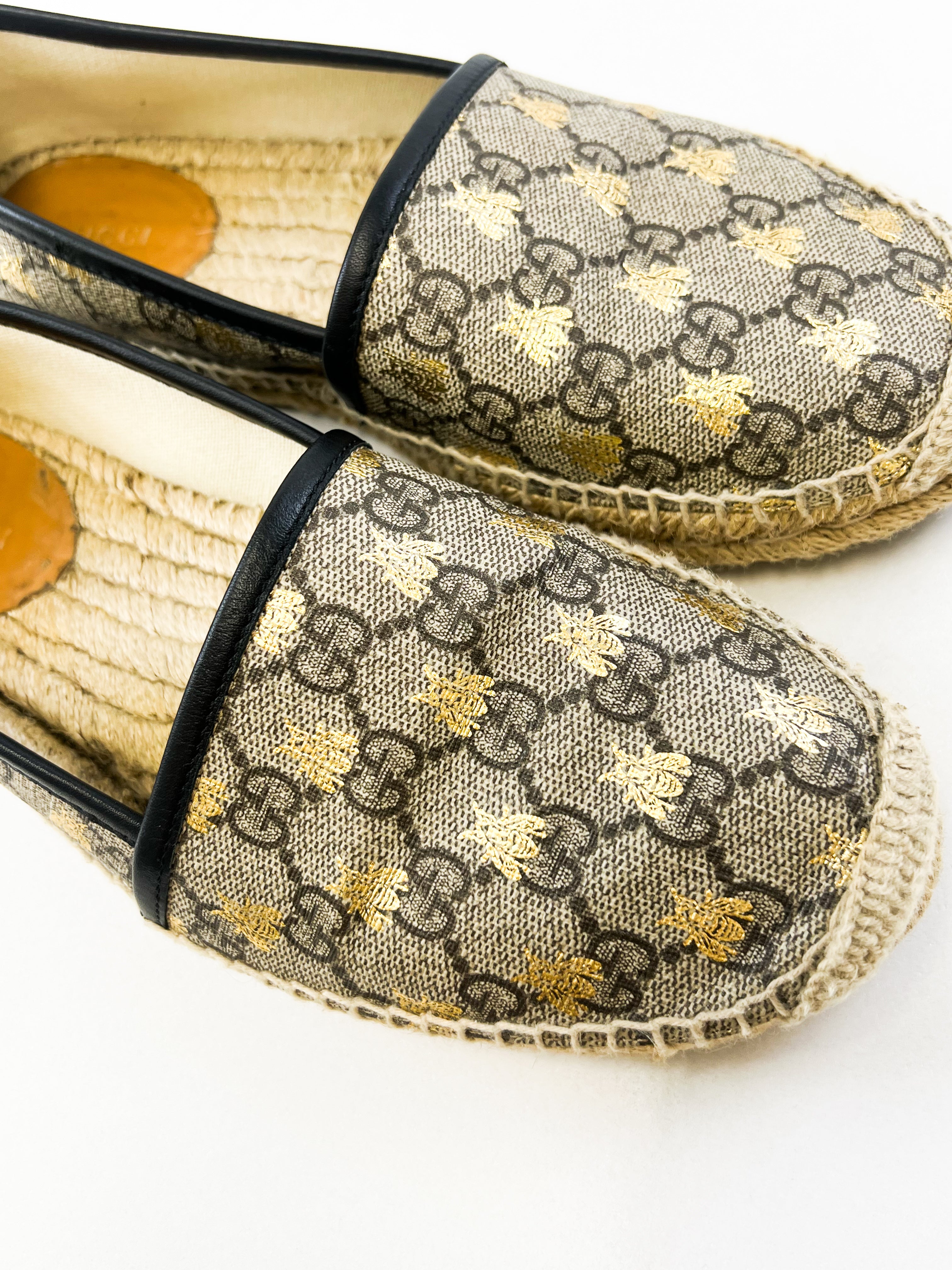 Gucci GG Supreme Canvas Espadrilles Size 38