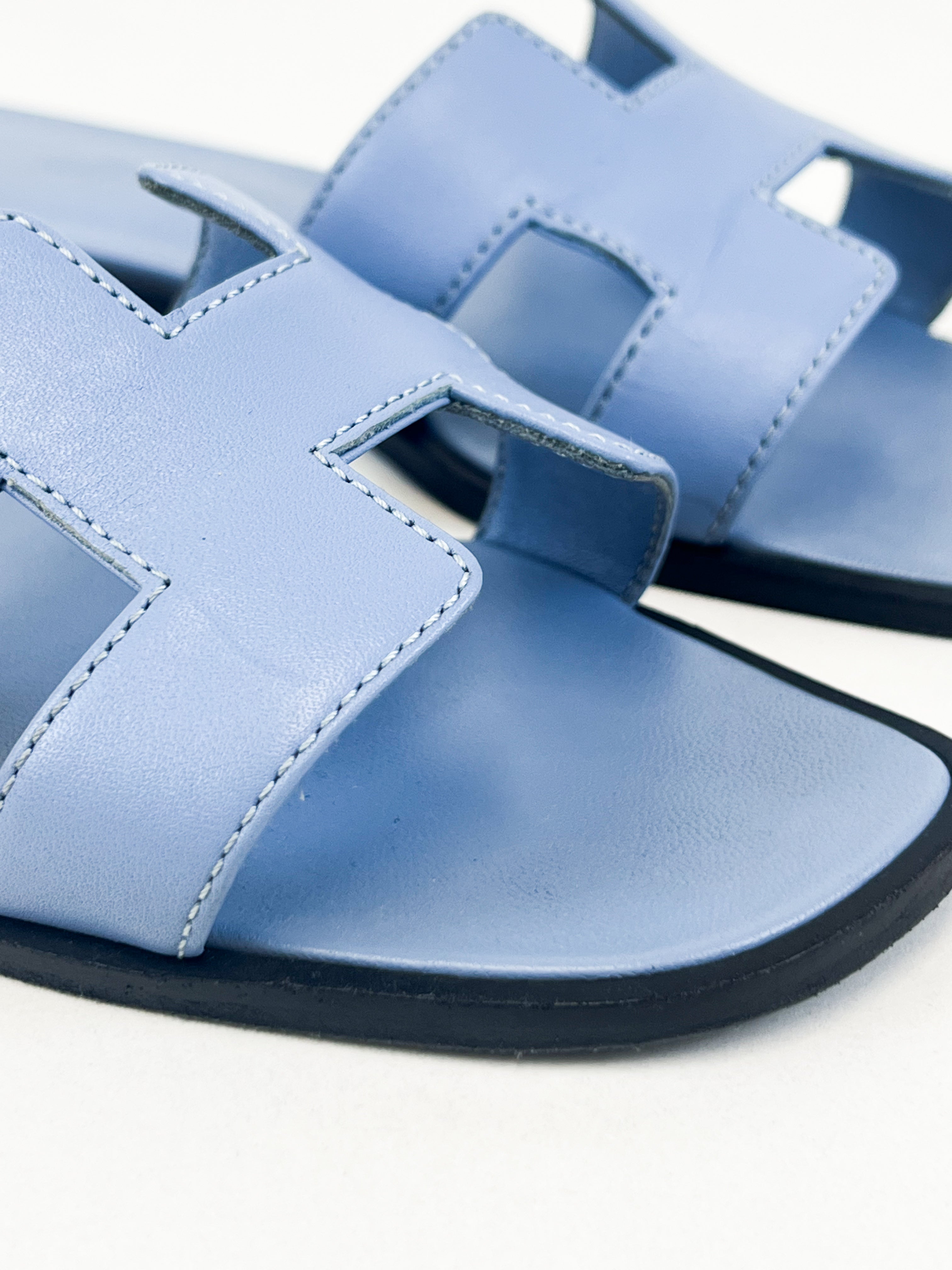Hermes Oran Sandal in Blue Size 35