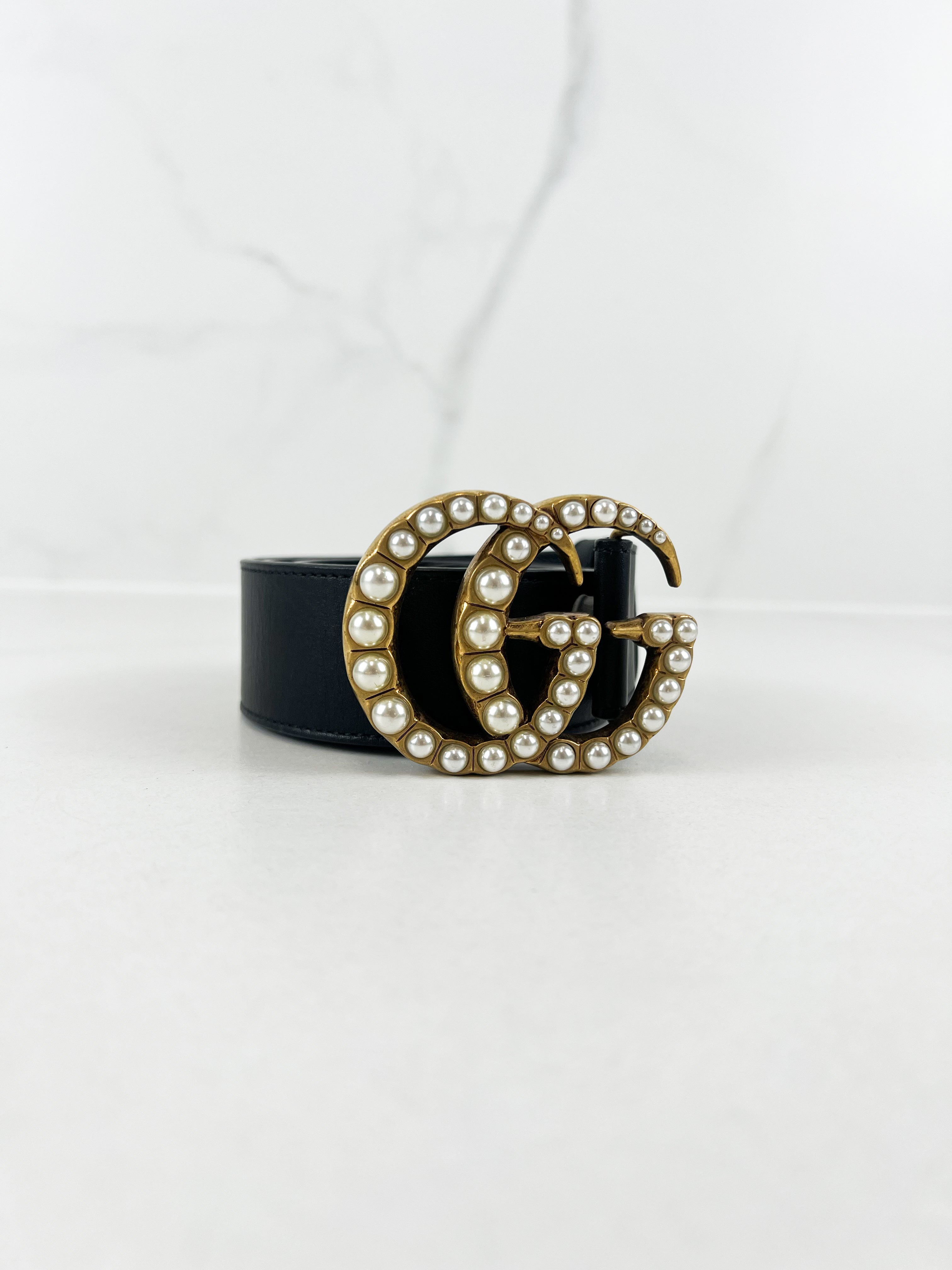 Gucci GG Pearl Belt 40mm Size 85