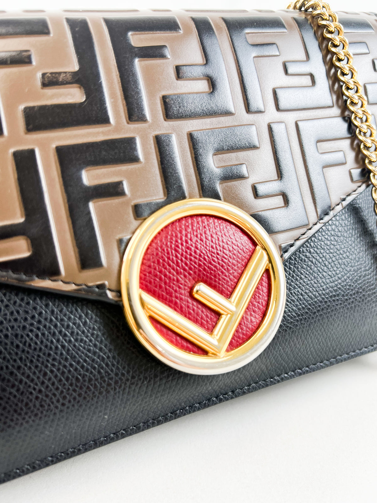 Fendi FF Embossed WOC with GHW