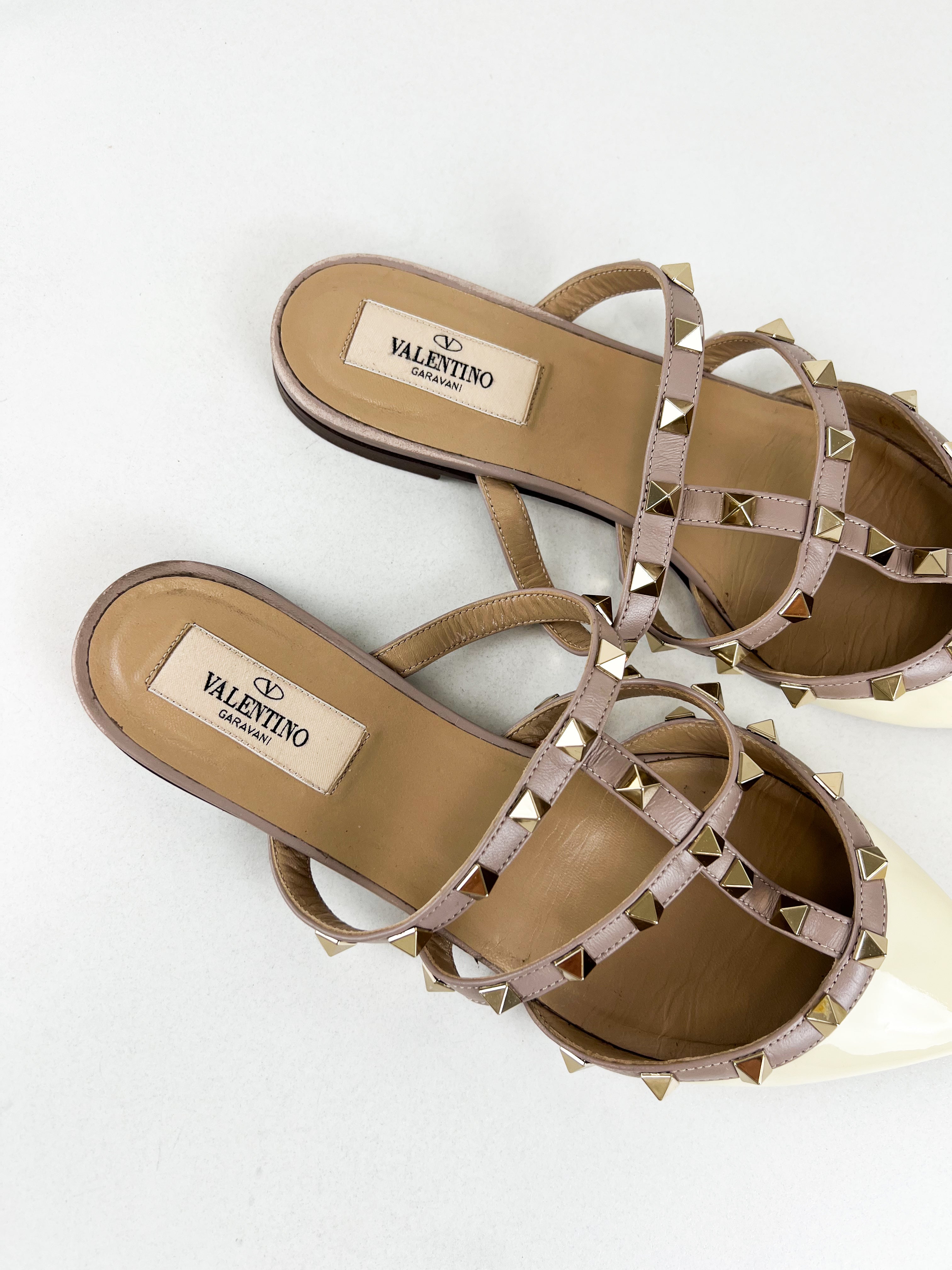 Valentino Garavani Rockstud Flat Mule Size 37