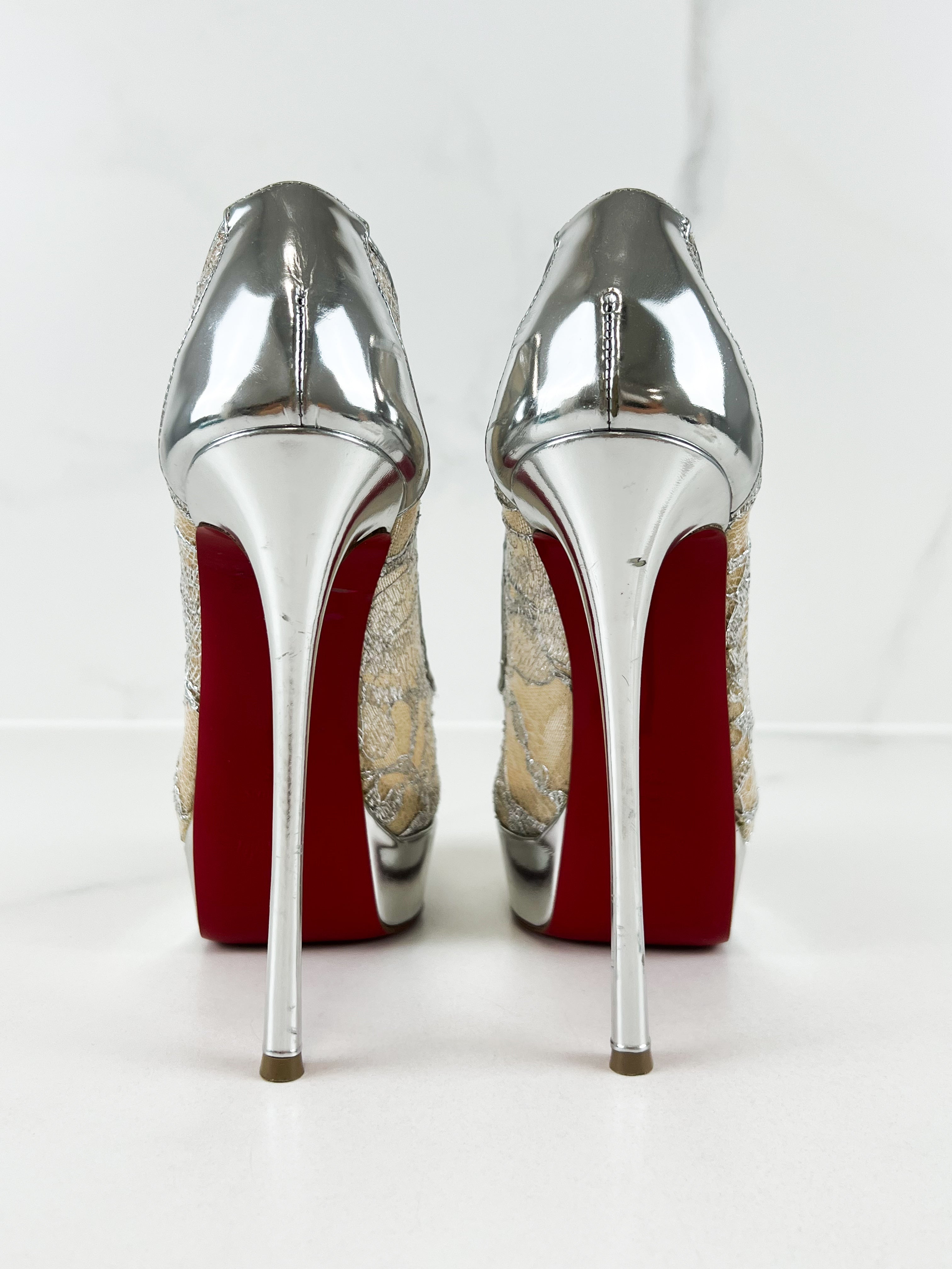 Christian Louboutin Fetish Peep Lace 150 Lure Size 37.5