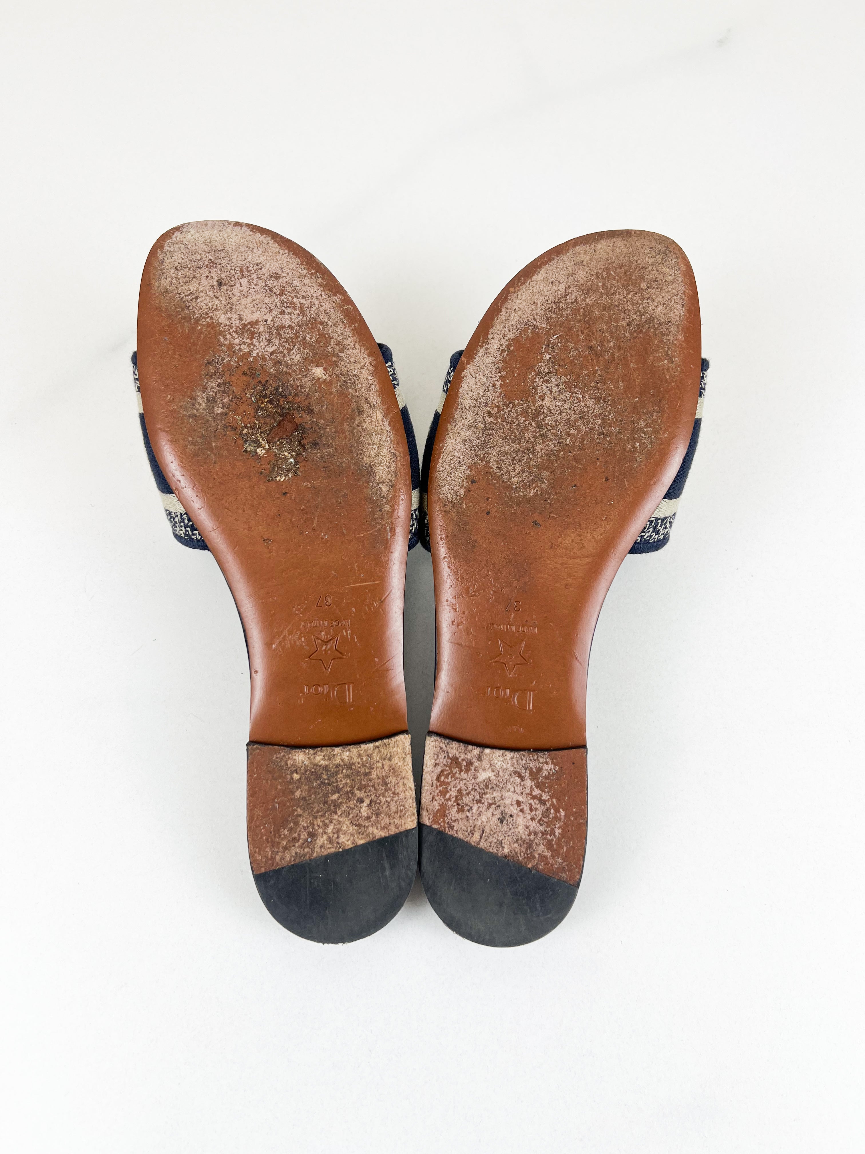 Christian Dior Navy Dway Slides Size 37