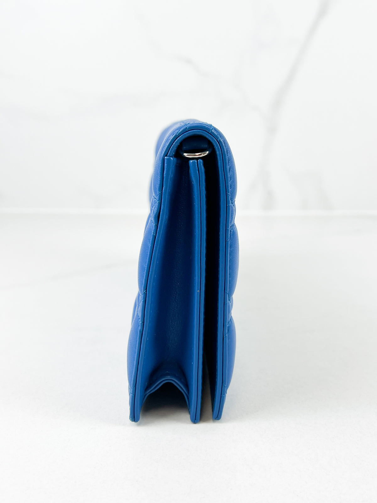 Christian Dior Cannage Lambskin Blue Clutch