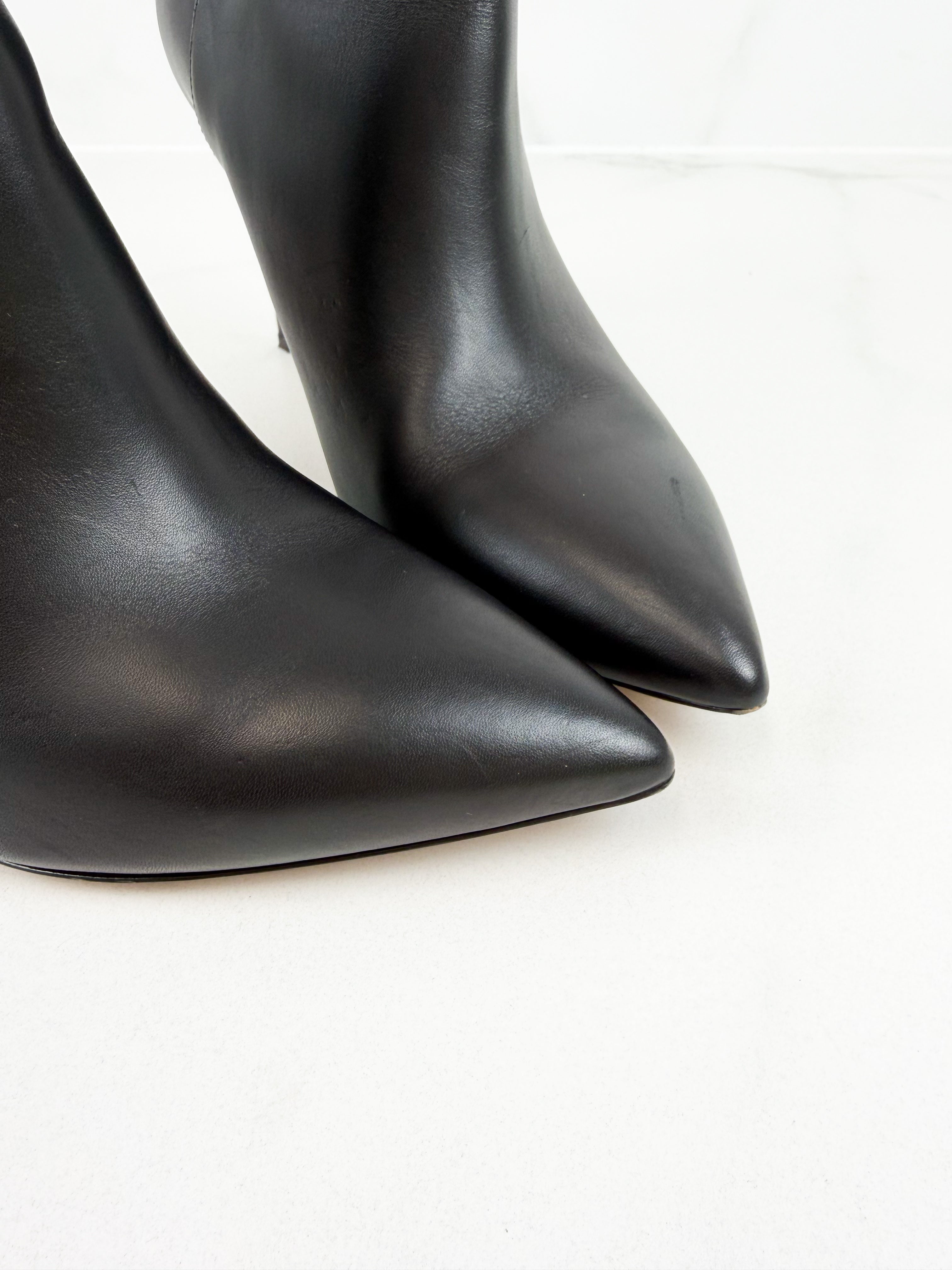 Valentino Black Leather Ankle Boots Size 40.5