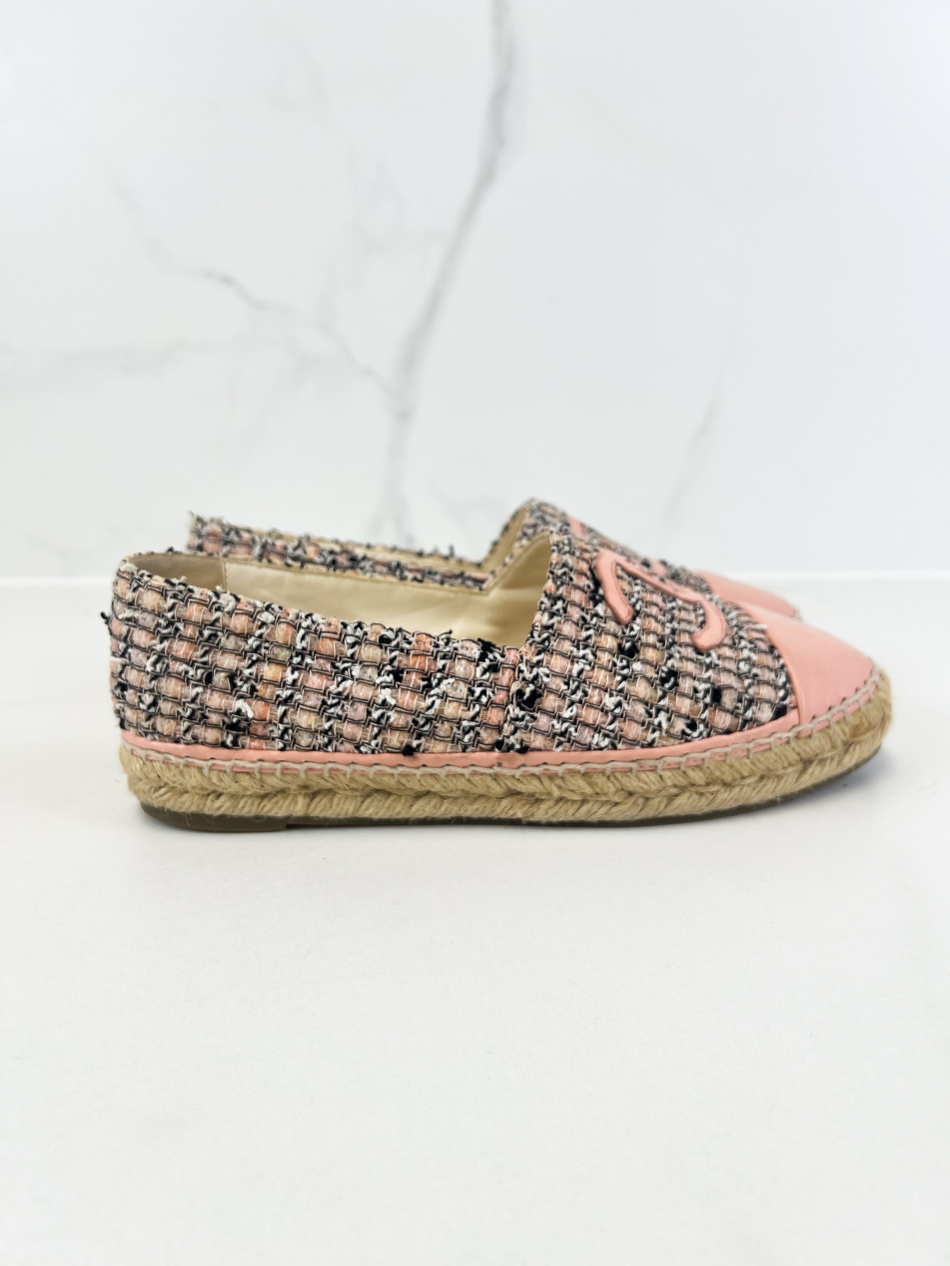 Chanel CC Tweed Espadrille Size 40