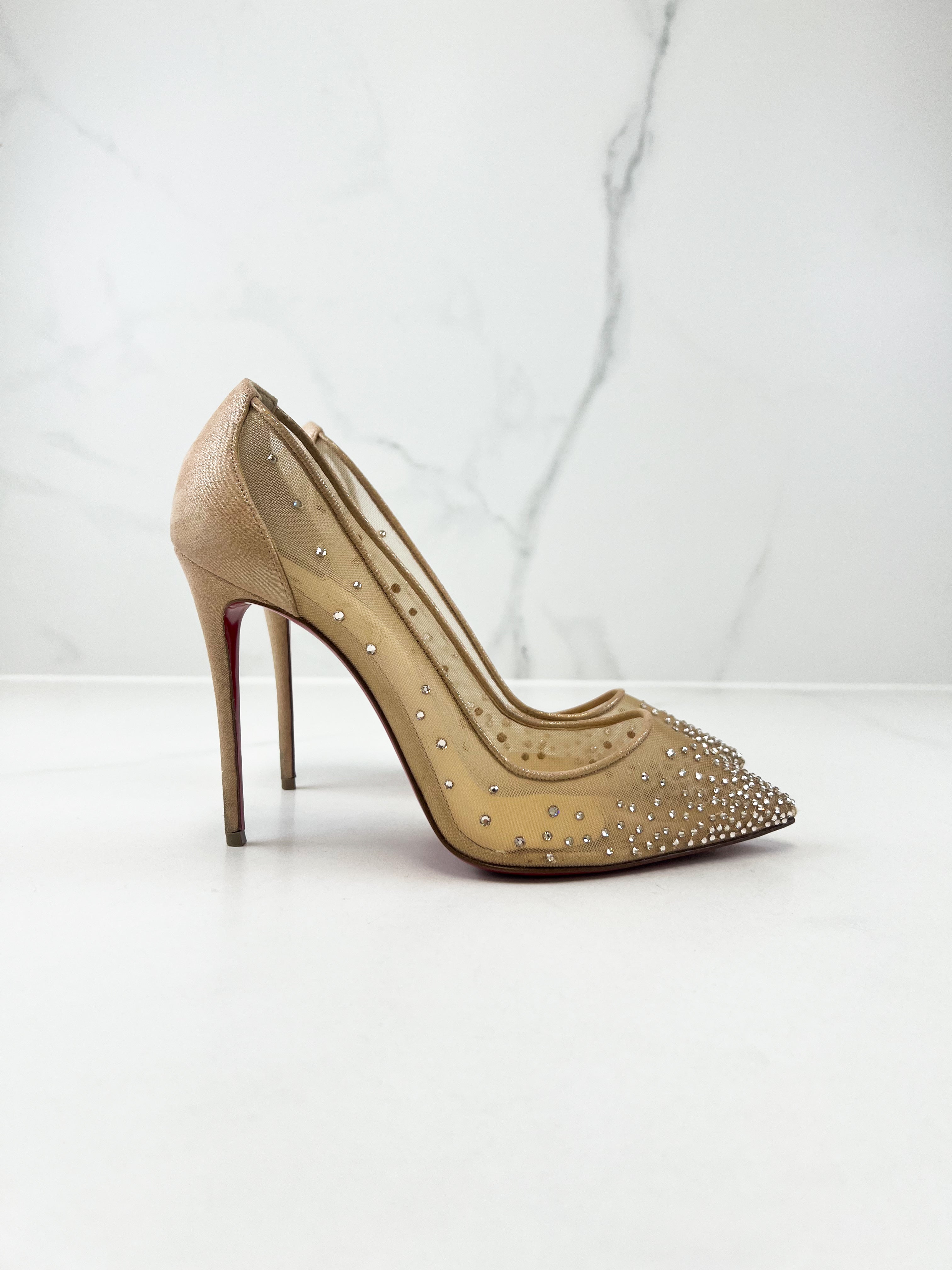 Christian Louboutin Follies Strass 100mm Size 39.5