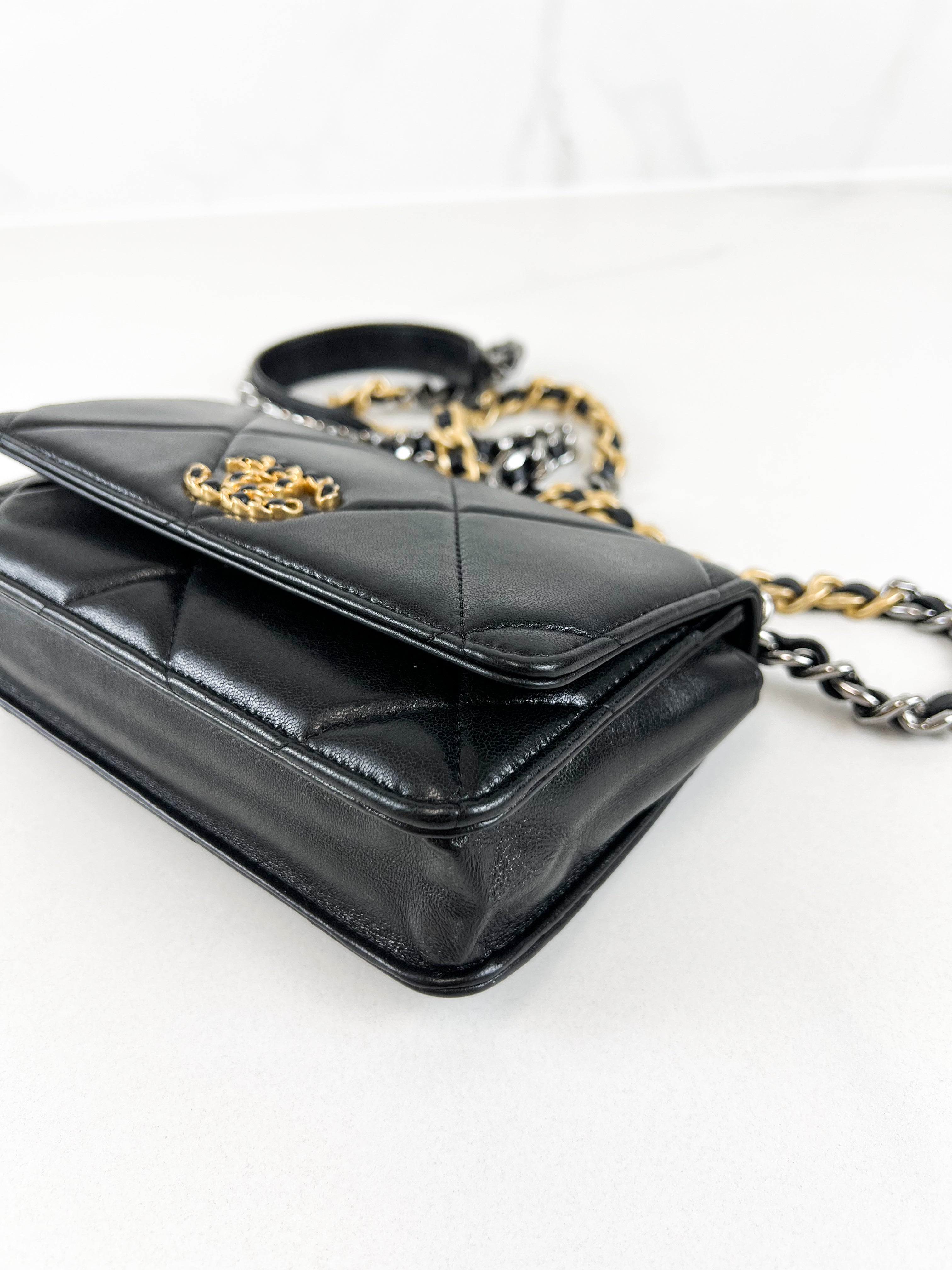 Chanel 19 Wallet on Chain WOC in Lambskin Leather