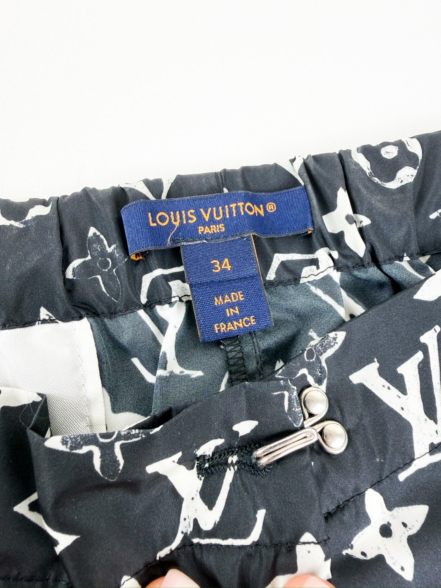 Louis Vuitton Black Stencil-effect Midnight Jogging Shorts Size 34