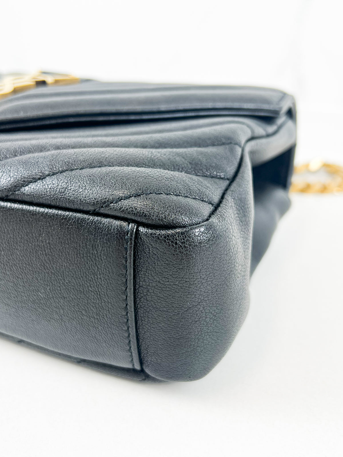 Saint Laurent Black College Bag with GHW