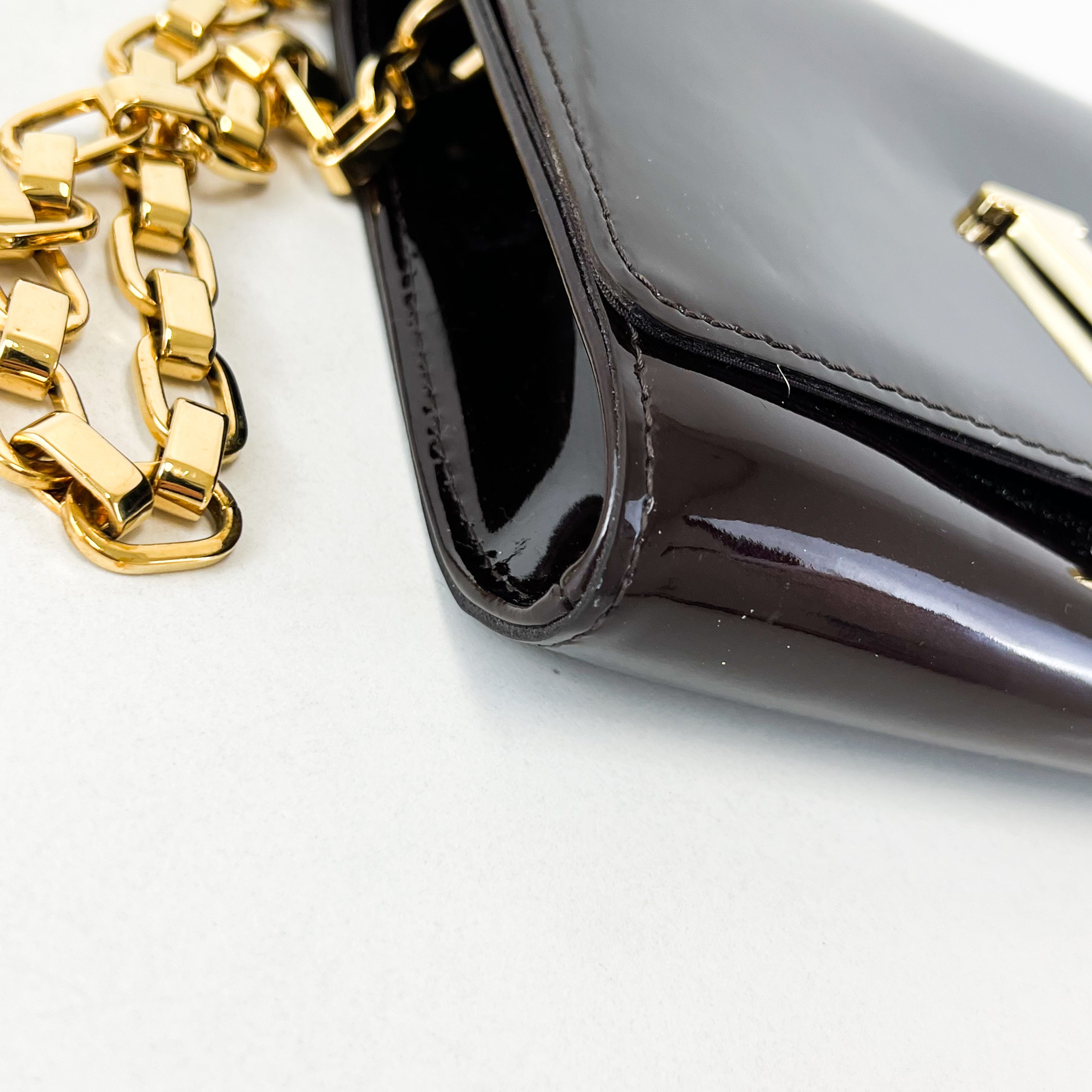 Louis Vuitton Patent St Louise Chain Bag