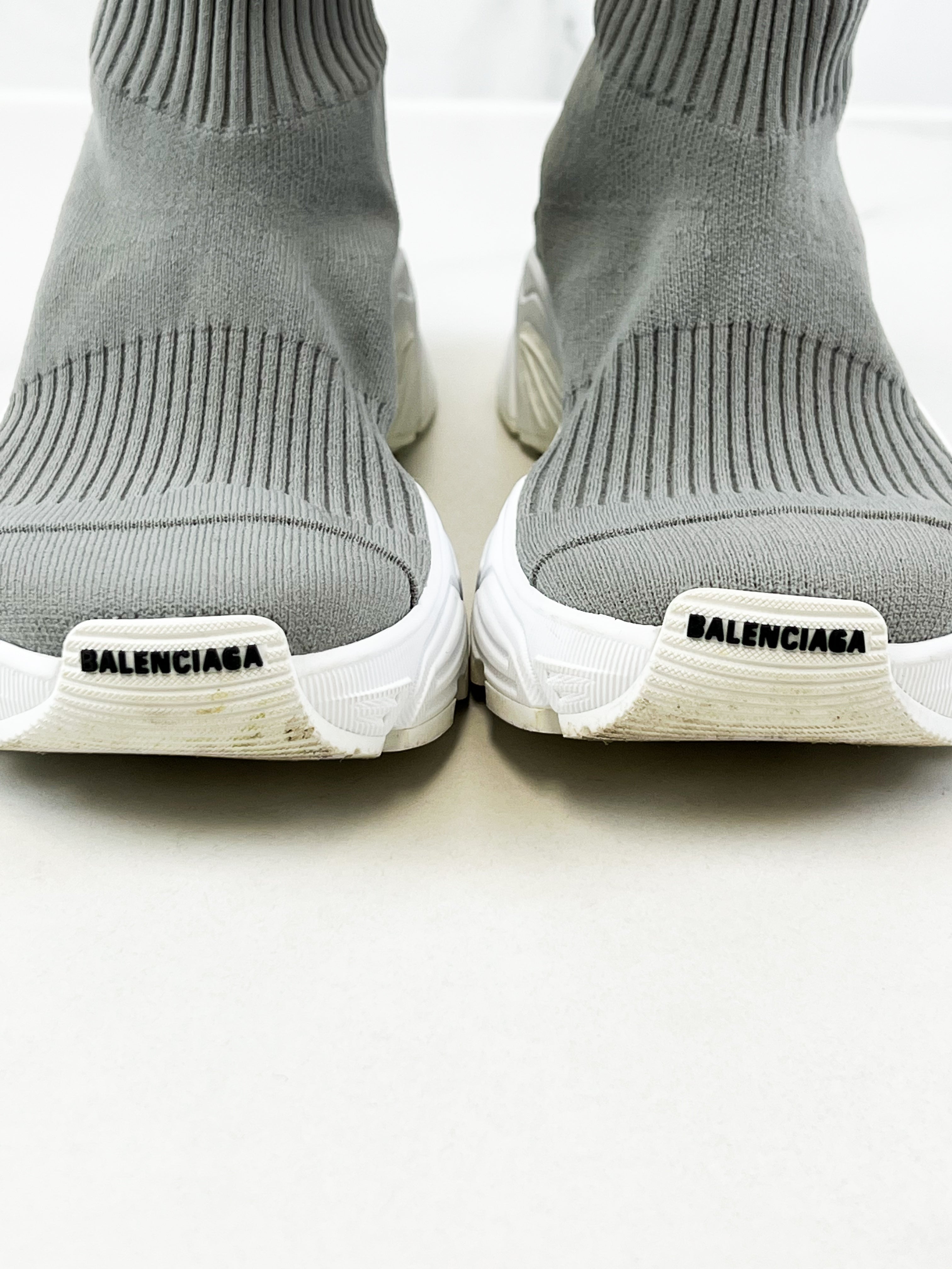 Balenciaga Grey White Knit Sneaker Size 35