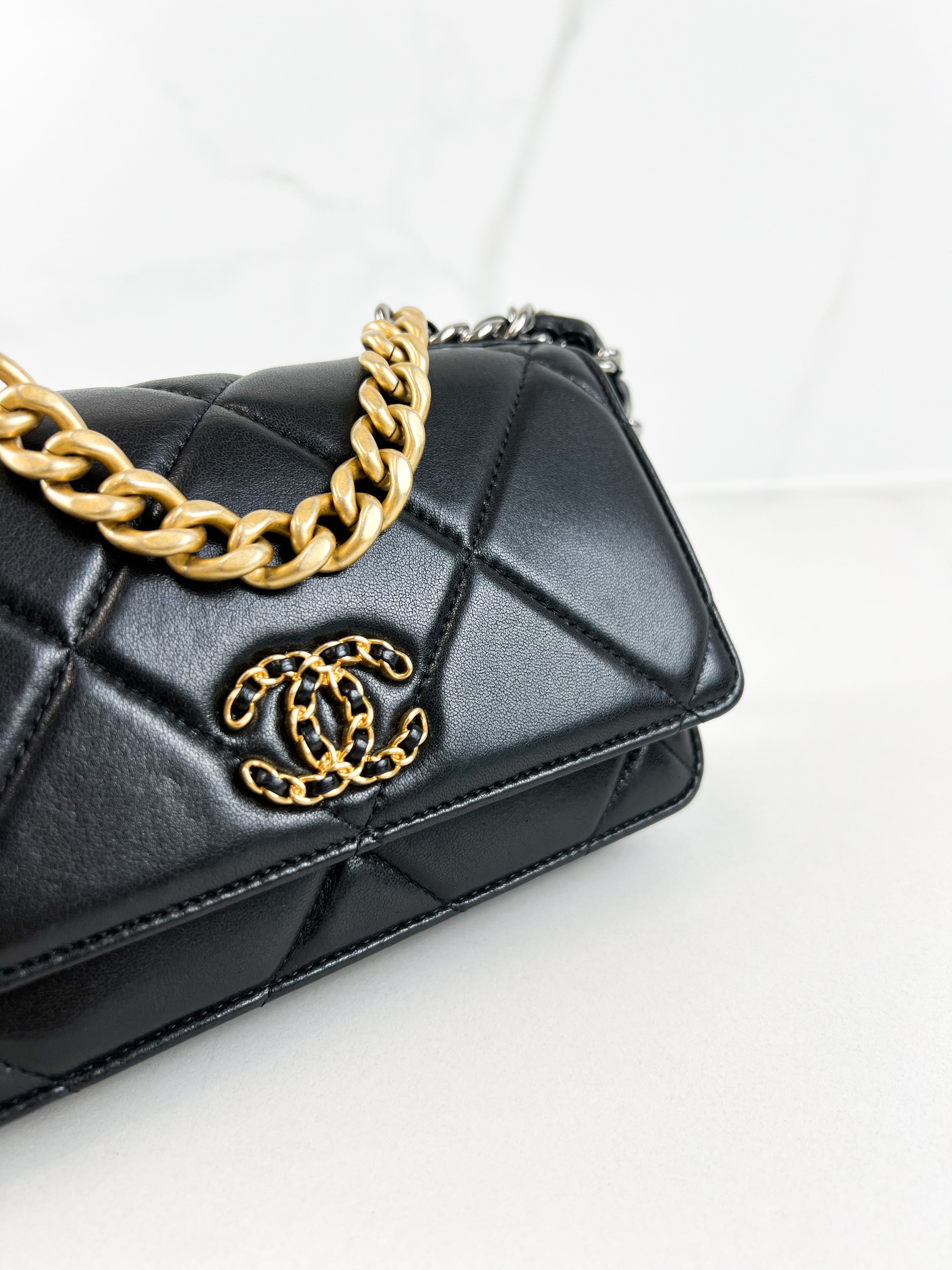 Chanel 19 Wallet on Chain WOC in Lambskin Leather