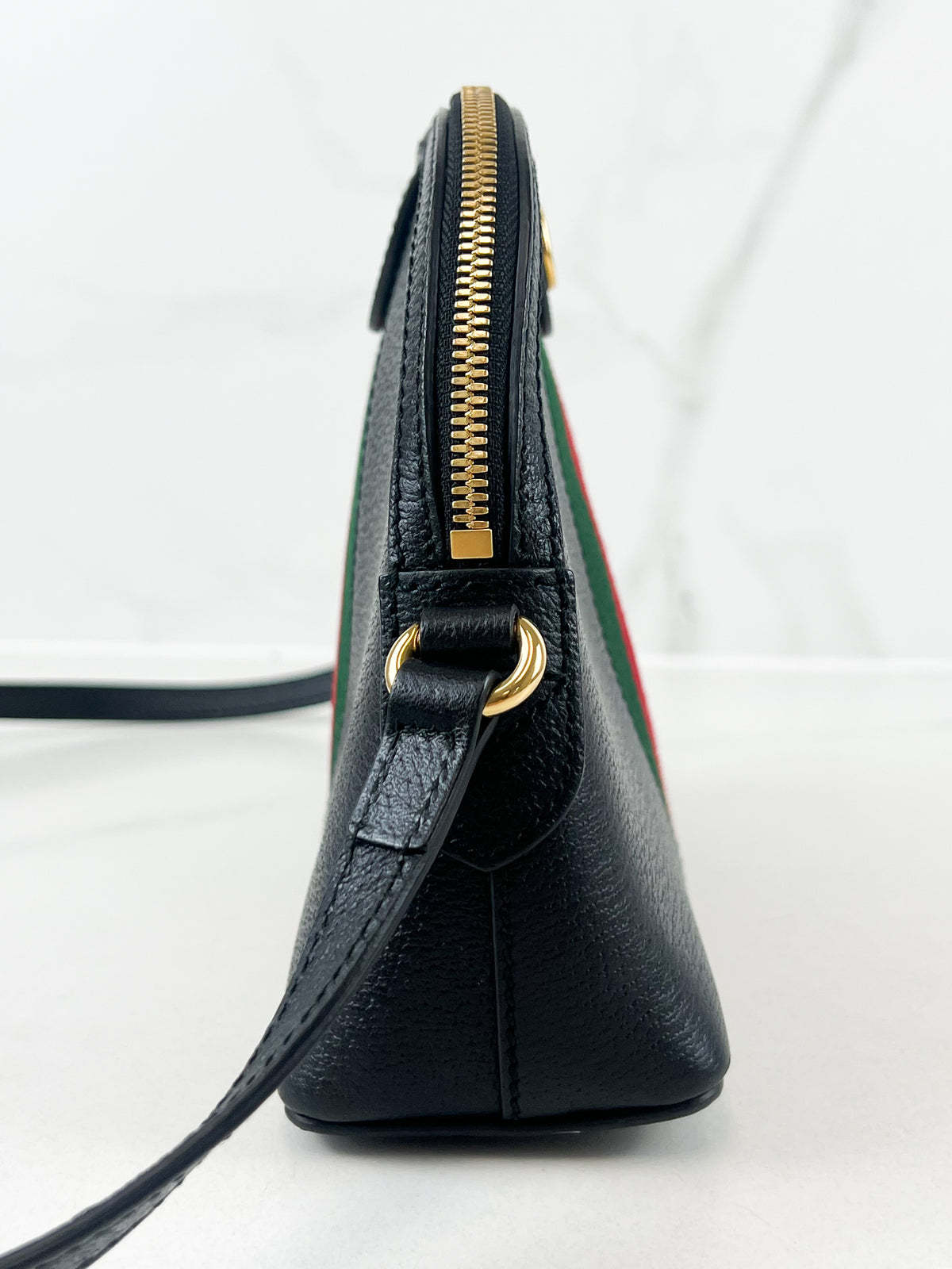 Gucci Ophidia Web Dome Small Crossbody Bag in Black