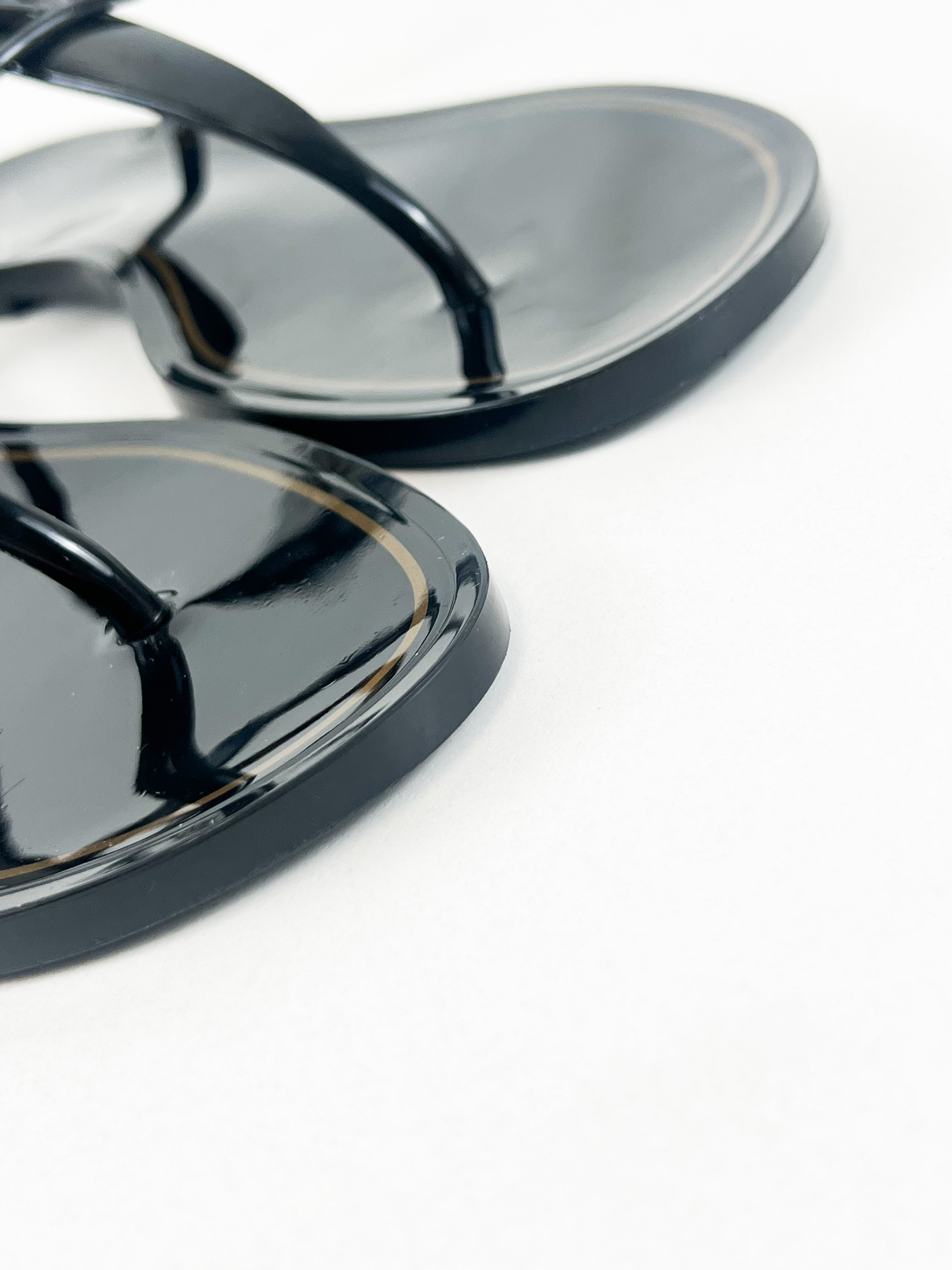 Valentino Black Jelly VLogo Sandals Size 41