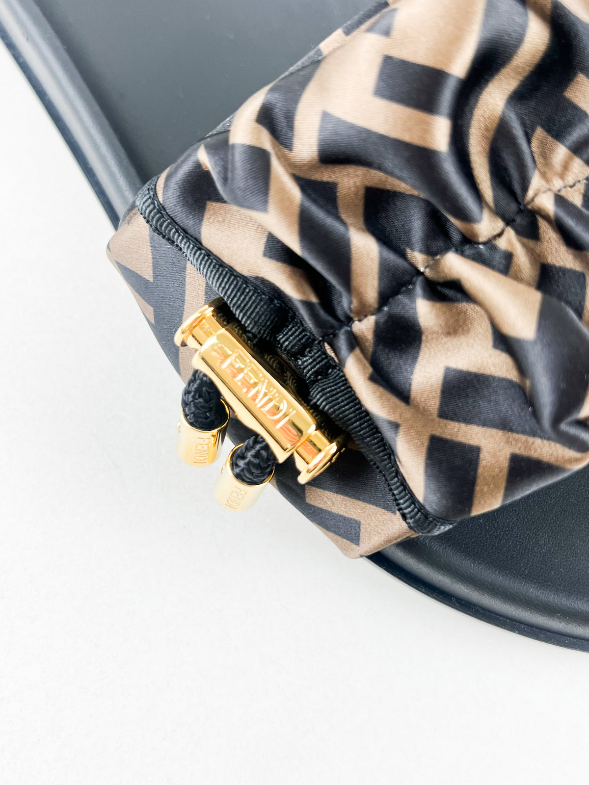 Fendi Vertigo Satin Slides Size 40