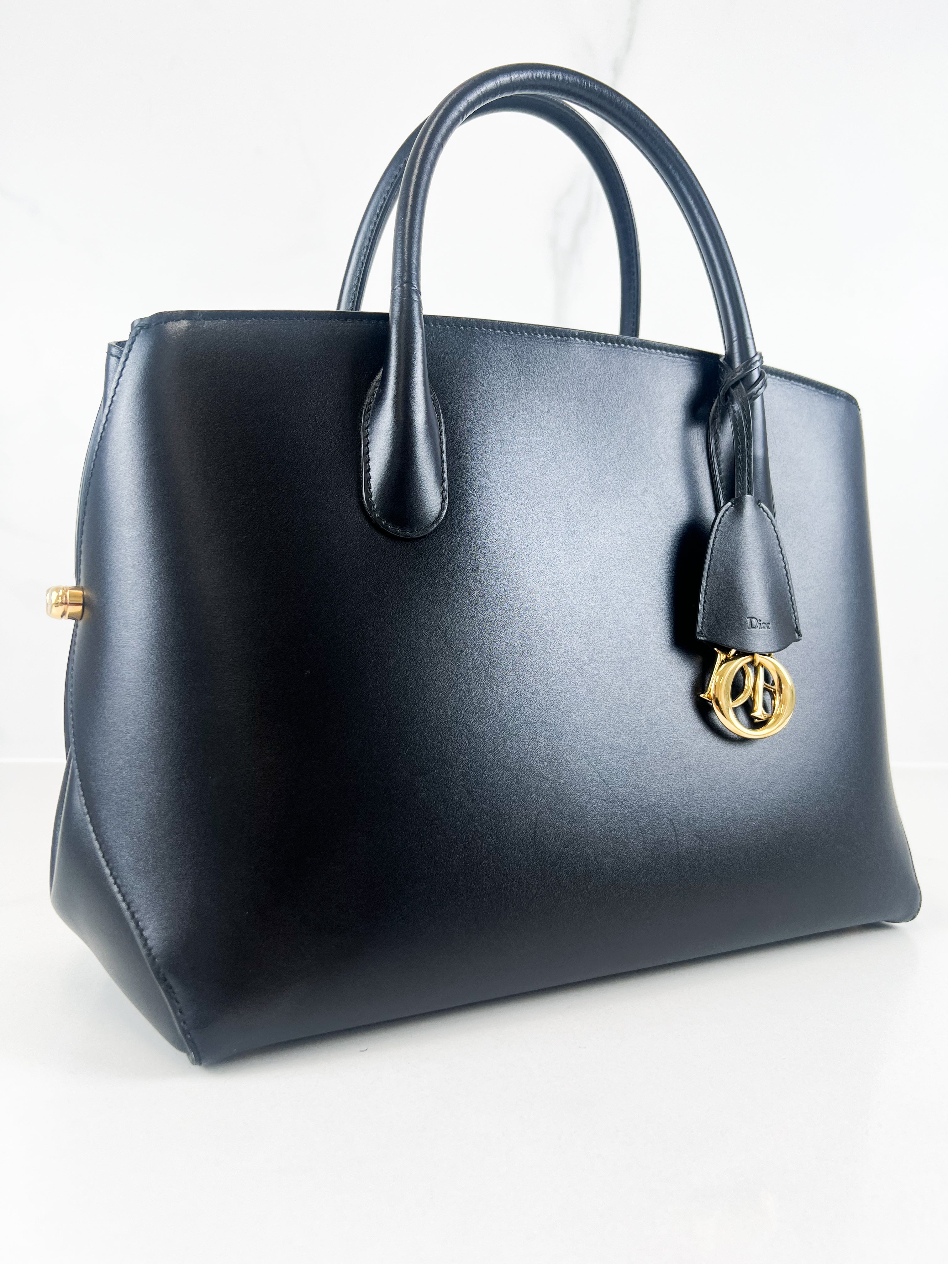 Christian Dior Open Bar Black Leather Tote