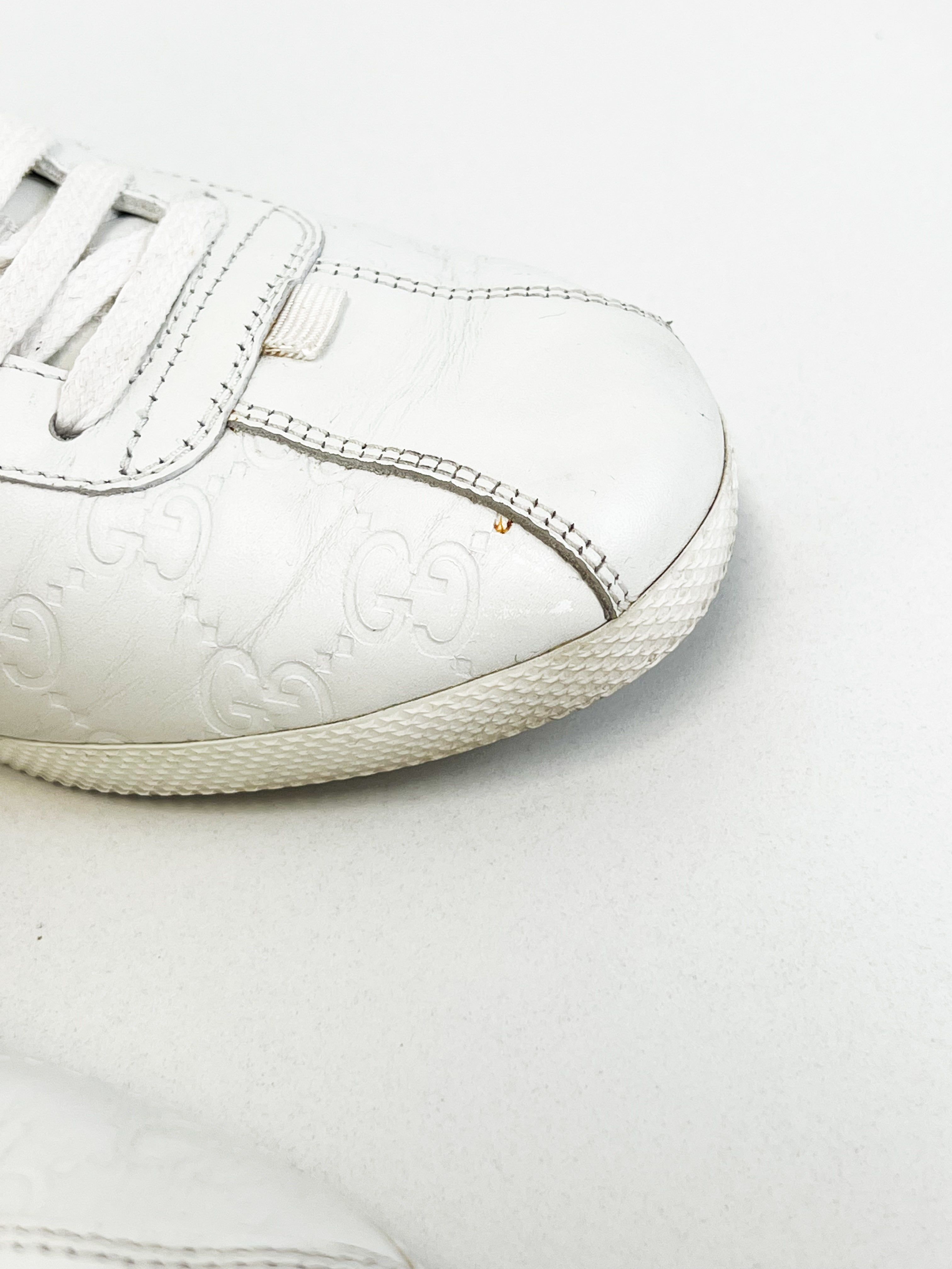 Gucci White GG Guccissima Sneaker Size 39