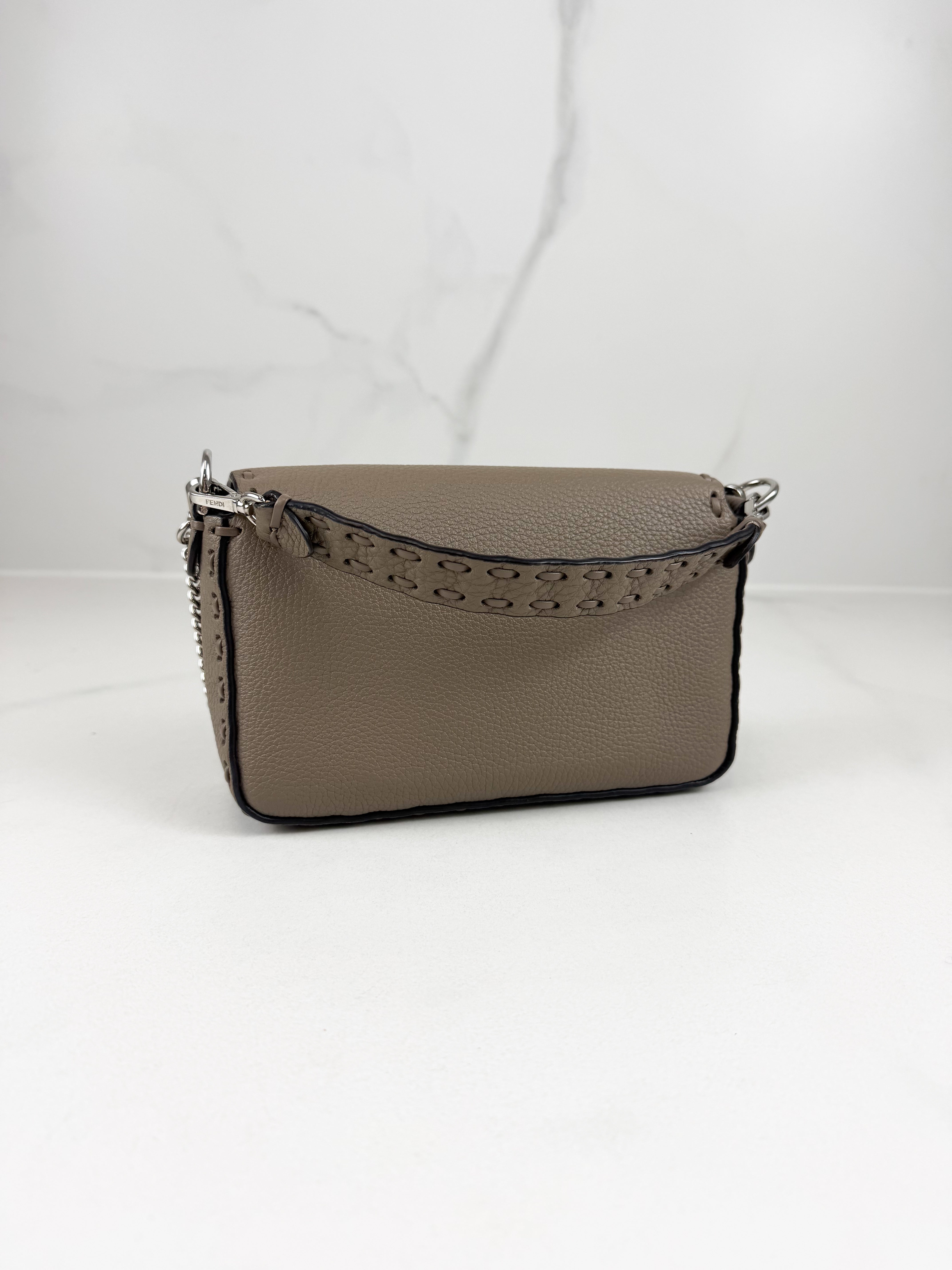 Fendi FF Calf Leather Mini Baguette
