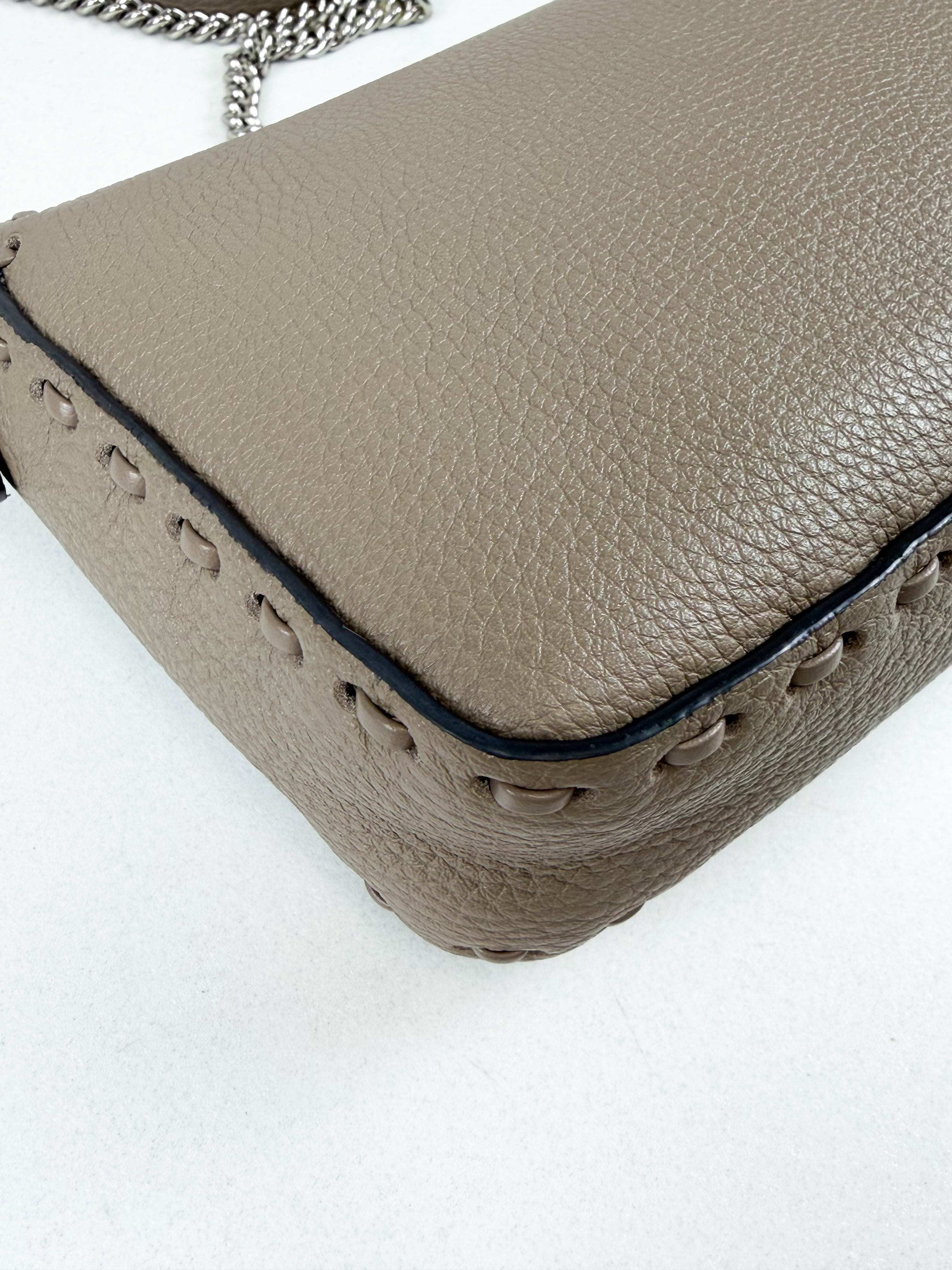Fendi FF Calf Leather Mini Baguette
