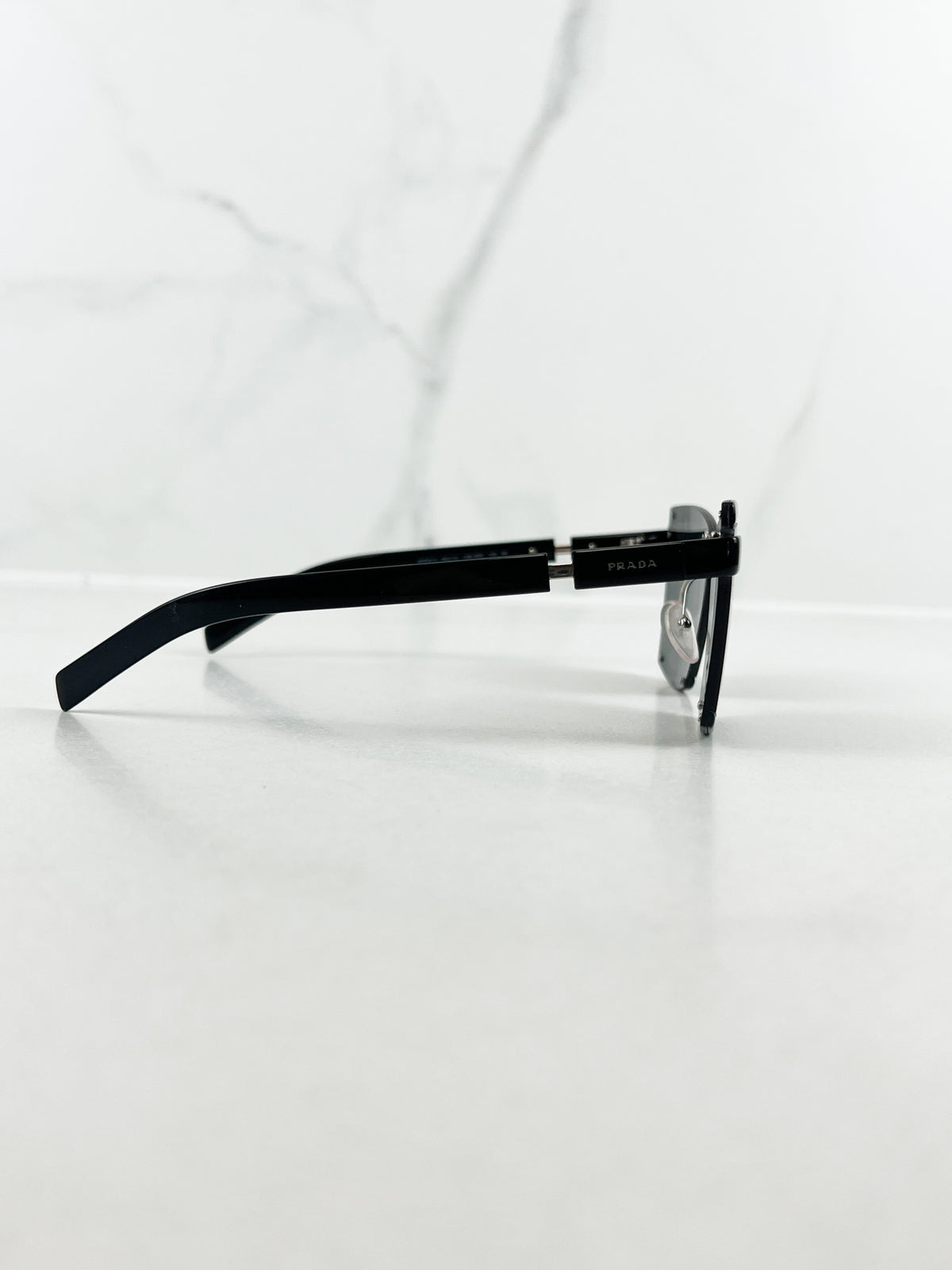 Prada Black Rectangular Cat-Eye Sunglasses PR 61XS
