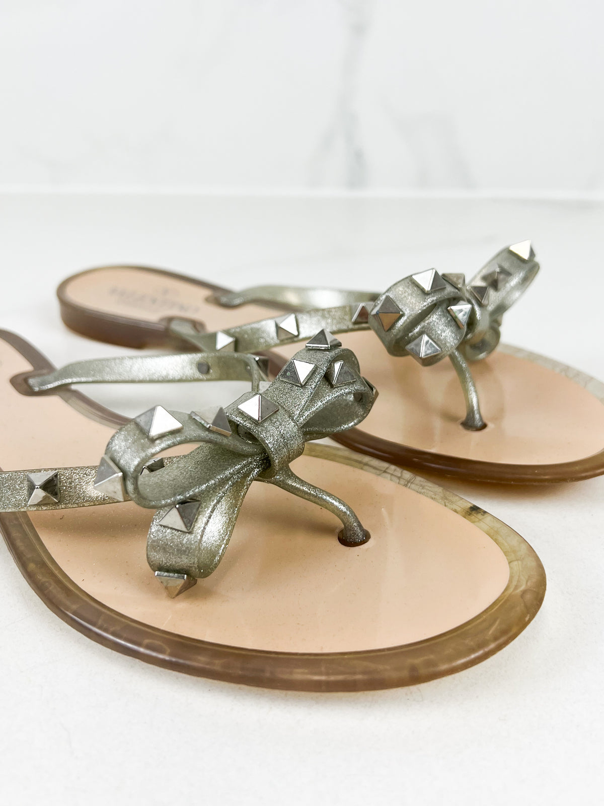 Valentino Jelly Rockstud Thong Size 41