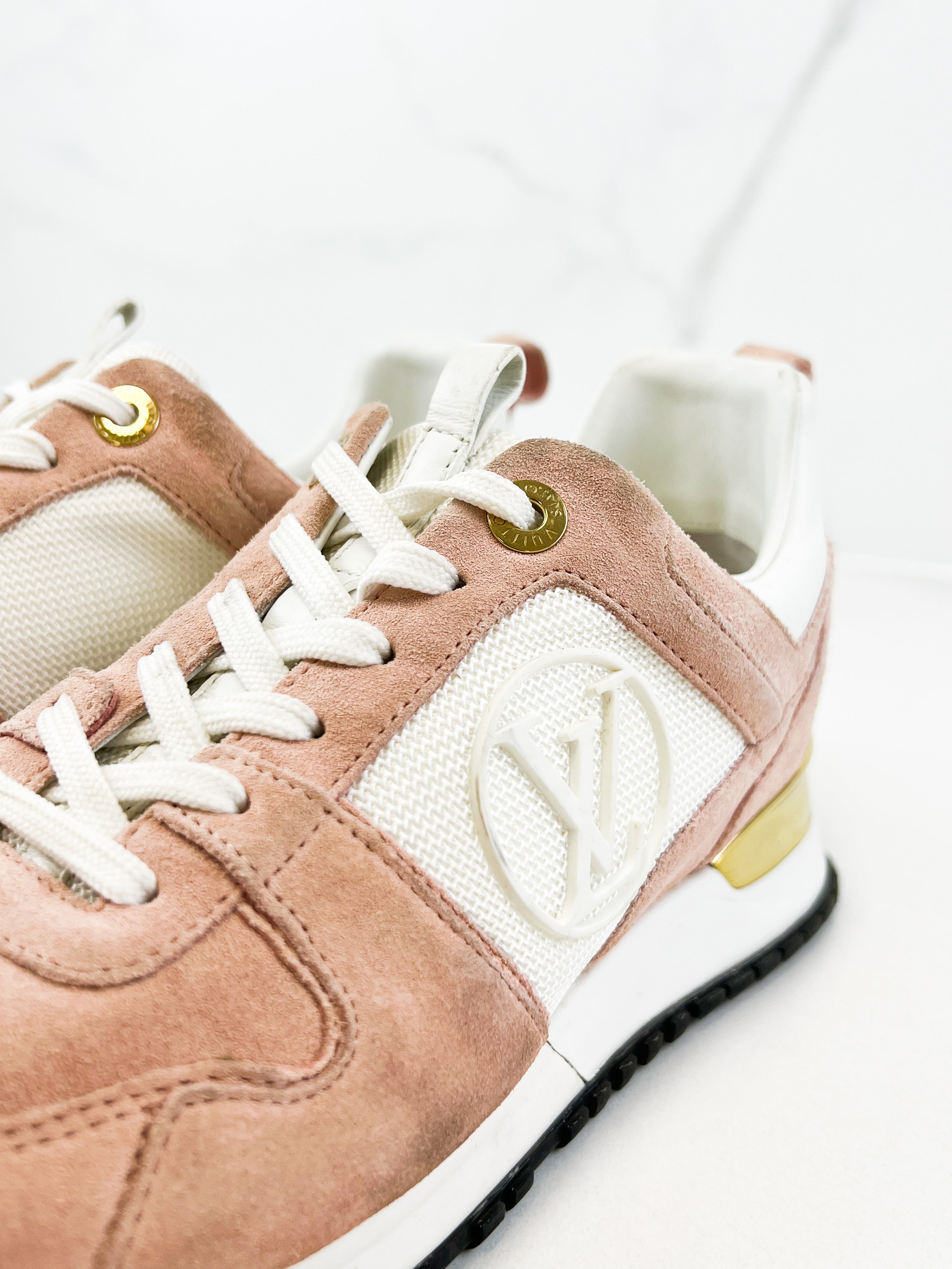 Louis Vuitton Pink Suede Runaway Sneaker Size 37