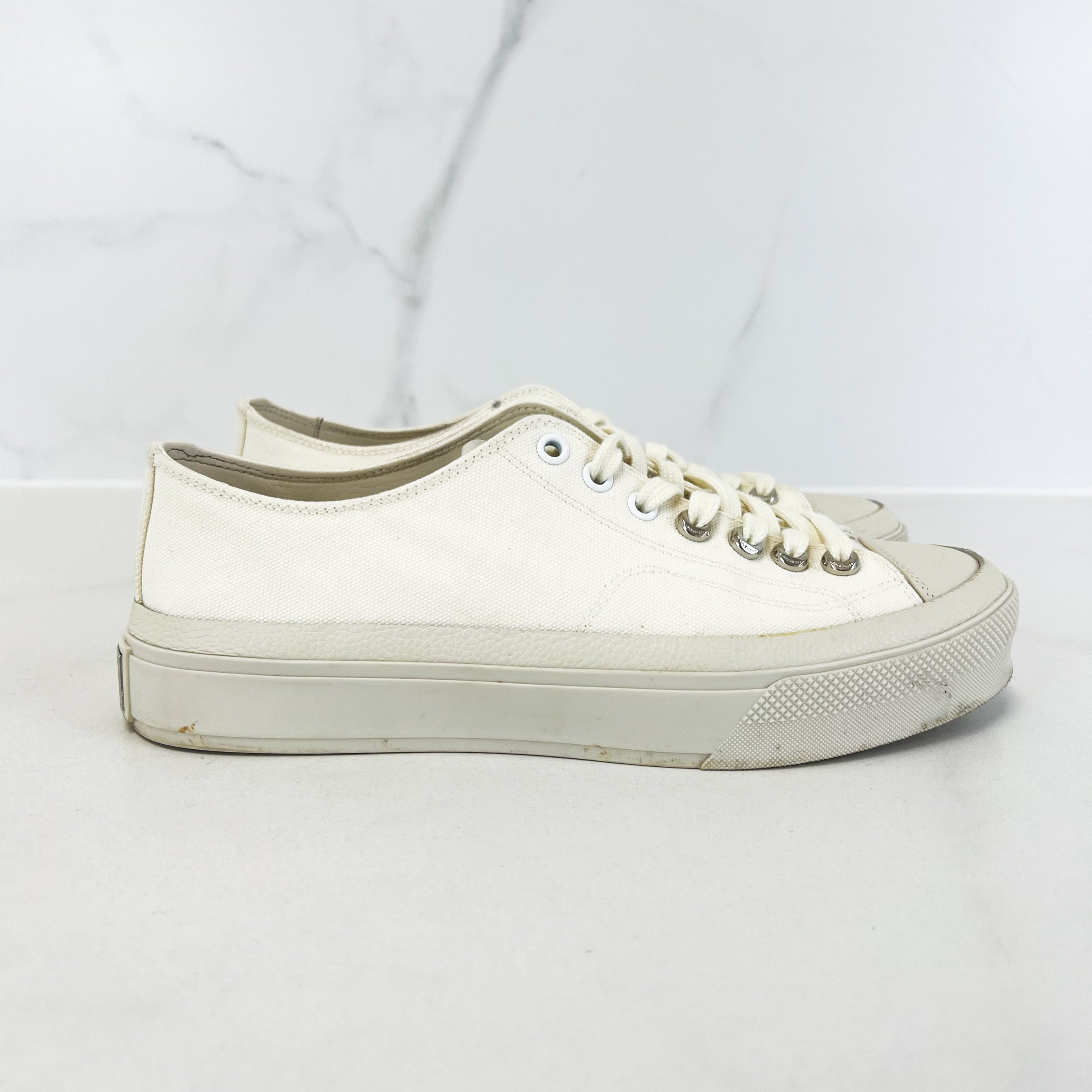 Givenchy White Lace Up Low Top Sneaker Size 38
