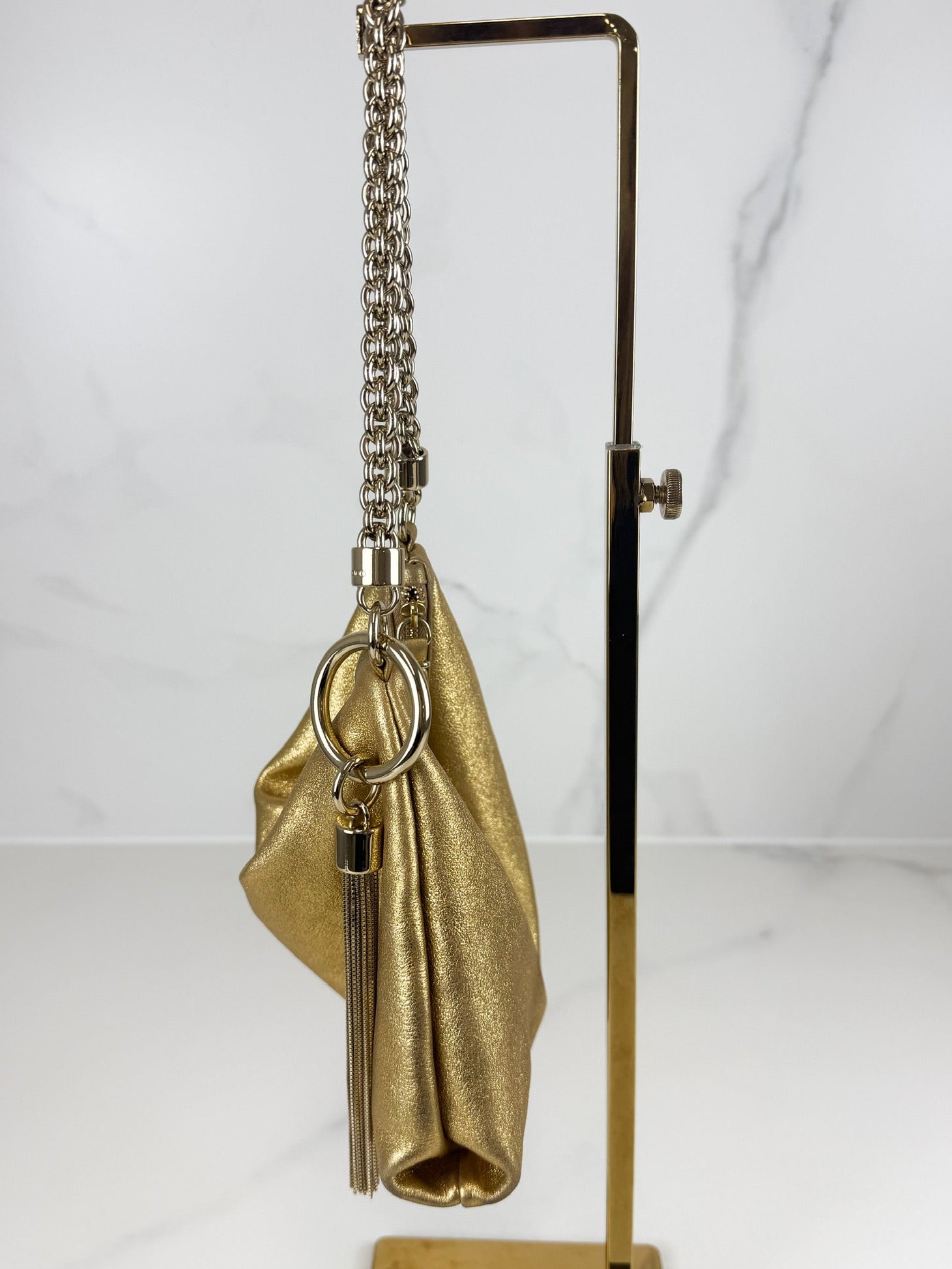 Jimmy Choo Callie Metallic Leather Bag Gold