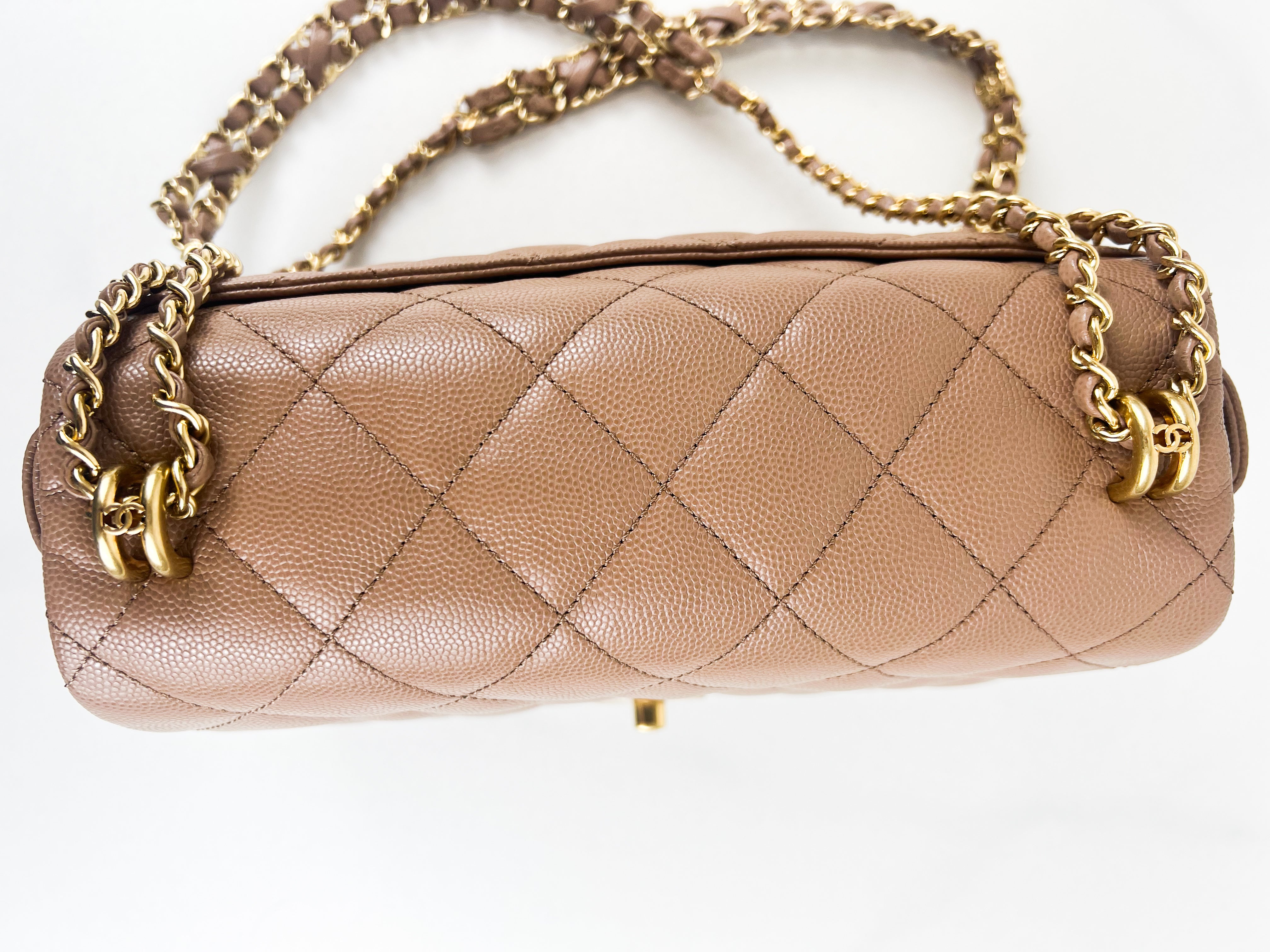 Chanel Coco First Flap in Dark Beige Caviar Leather with GHW