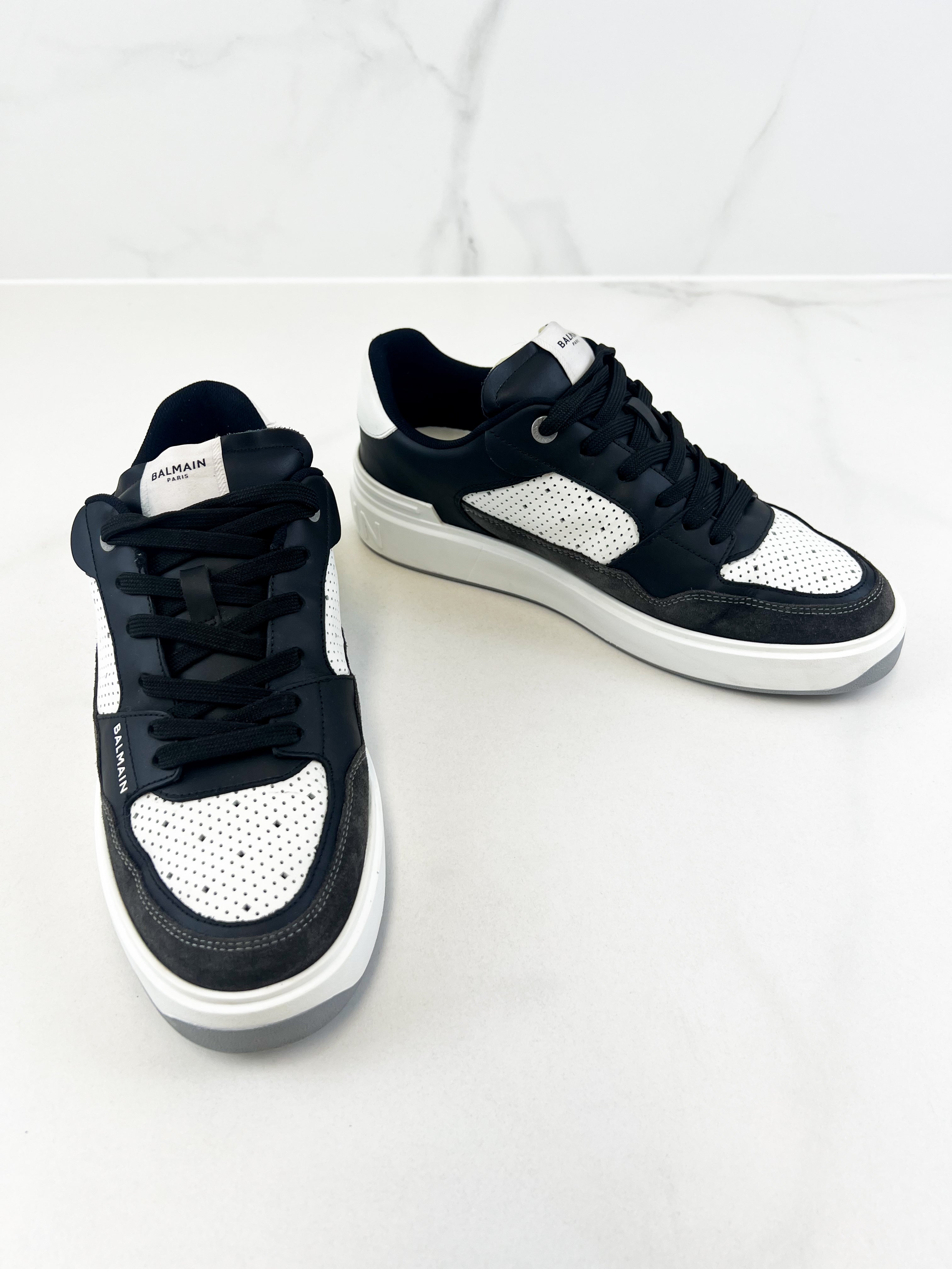 Balmain Black & White Low Top Sneaker Size 7US