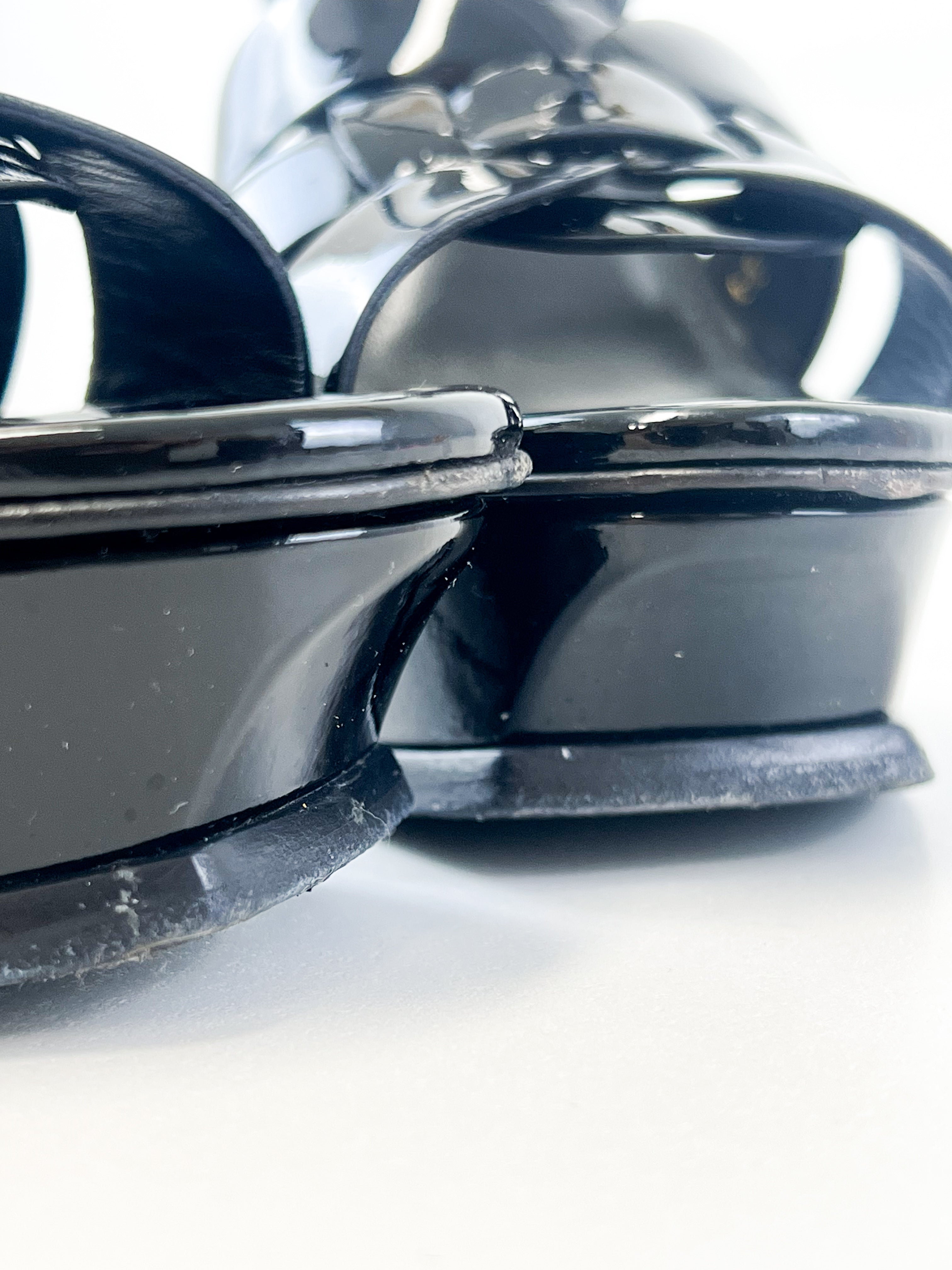 Saint Laurent Black Patent Tributes 135mm Size 40