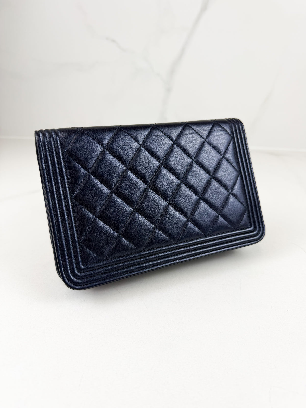 Chanel Boy Wallet on Chain in Quilted Lambskin with SHW