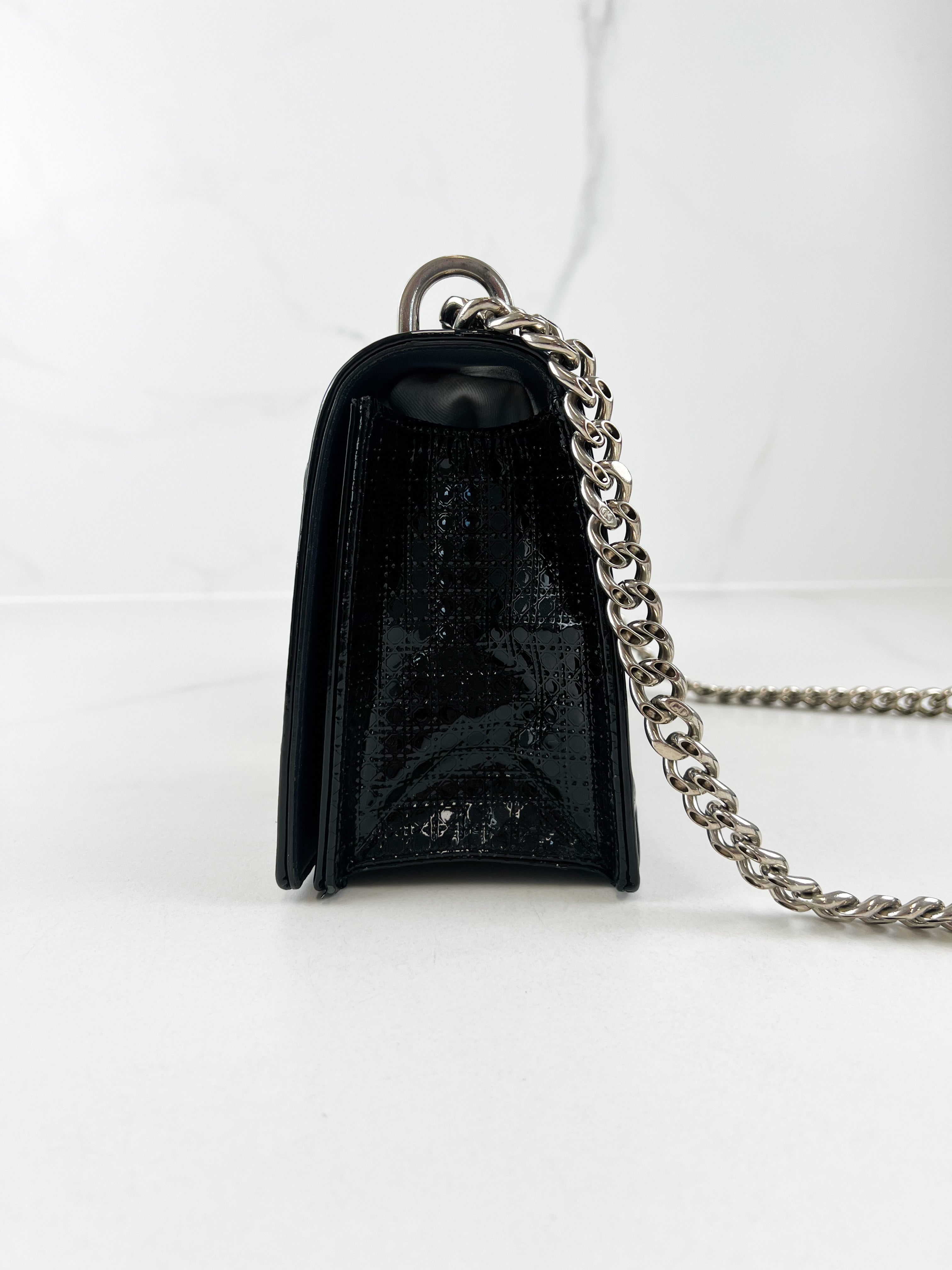 Christian Dior Medium Patent Grey Diorama with SHW