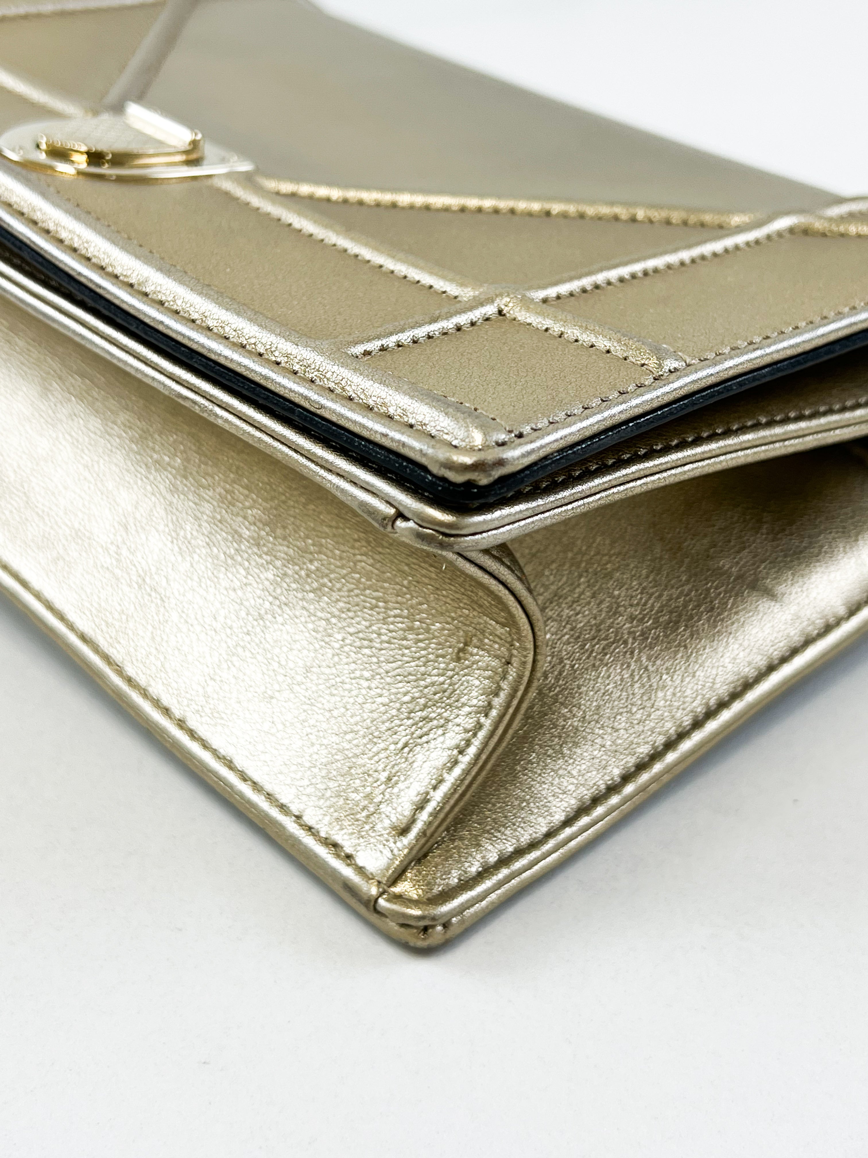 Christian Dior Gold Small Diorama Shoulder Bag GHW