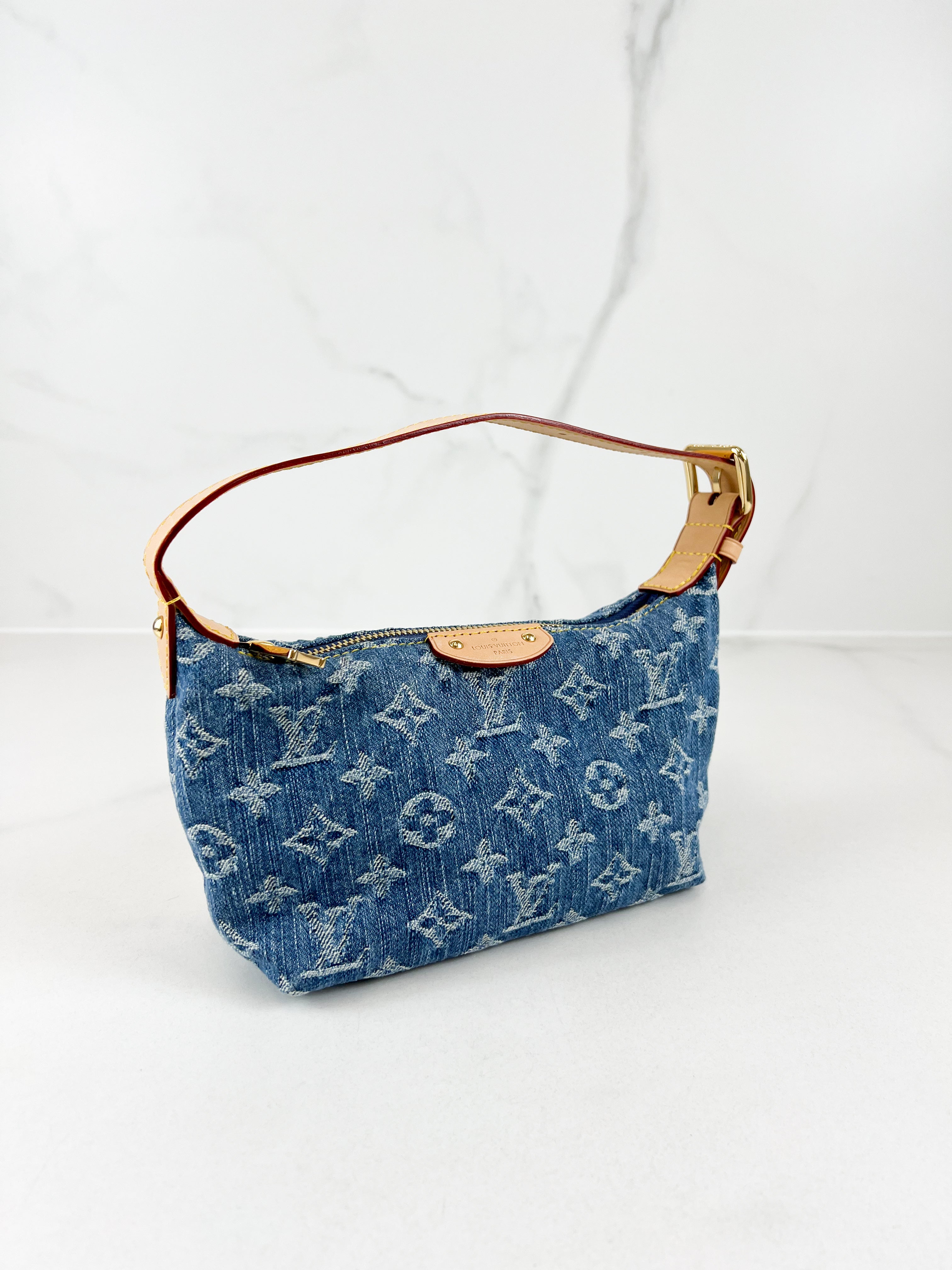 Louis Vuitton Hills Pochette Bag in Denim Monogram Canvas