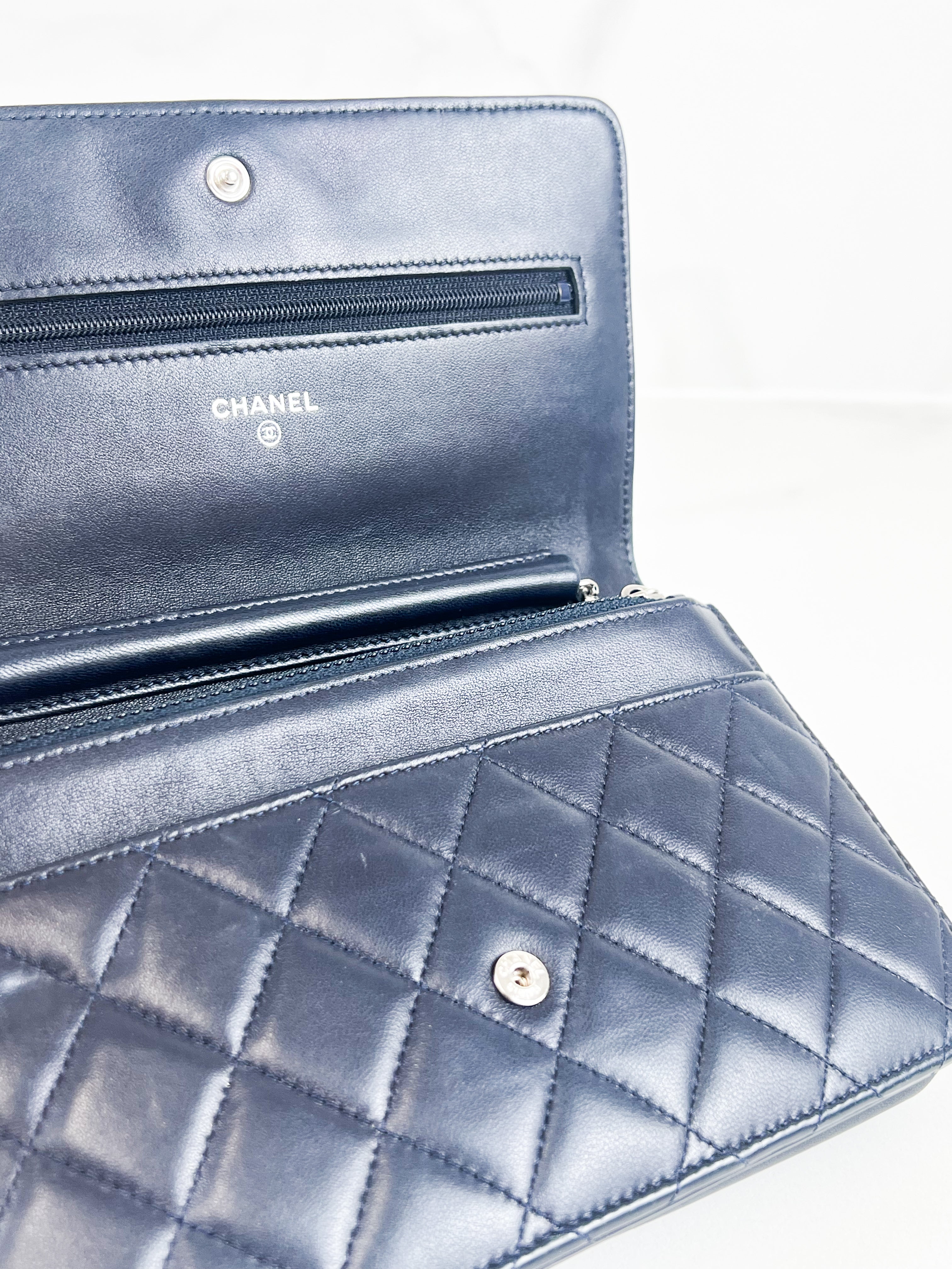 Chanel Navy Lambskin CC WOC with Light SHW
