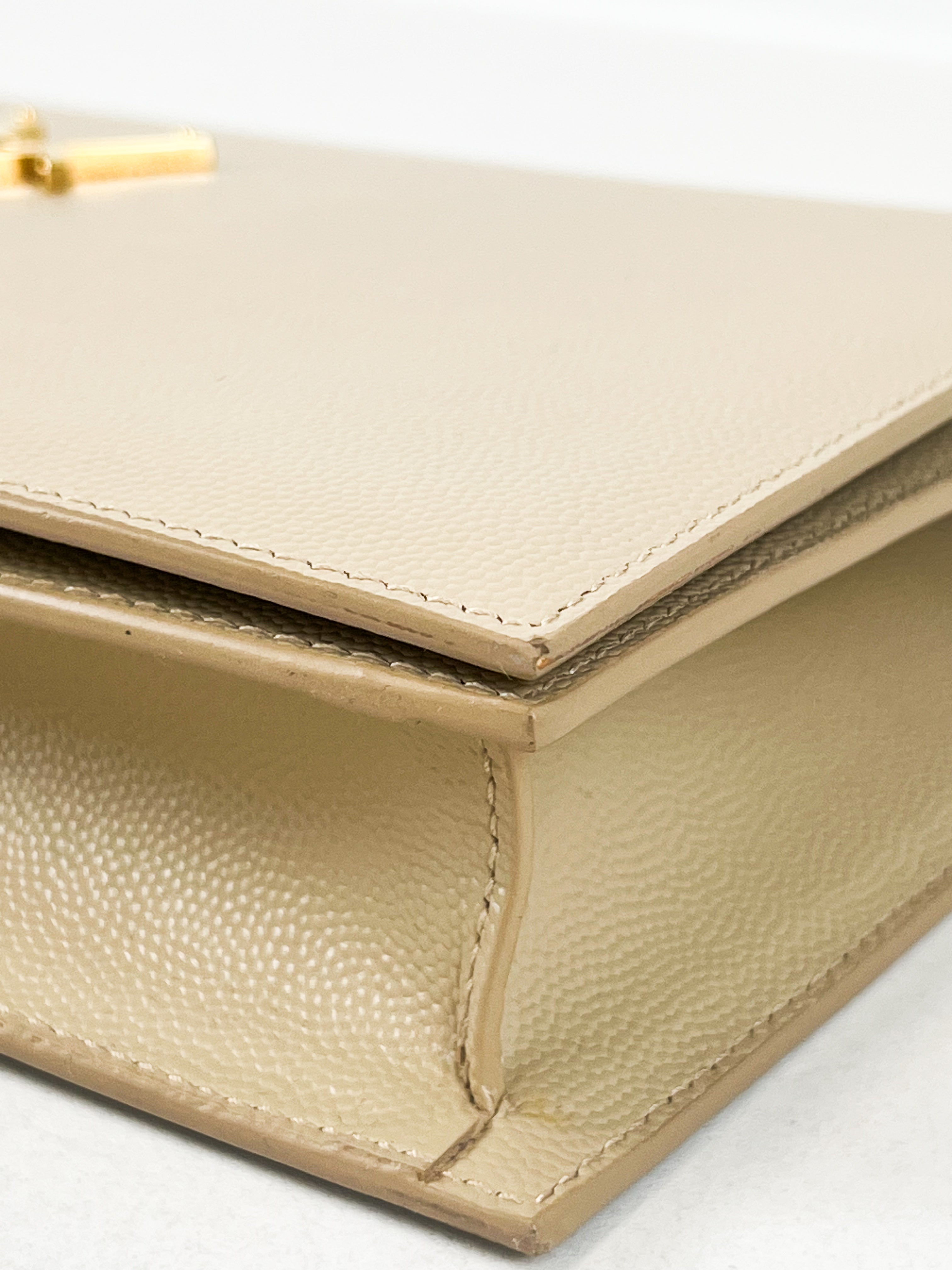 Saint Laurent Cream Clutch GHW