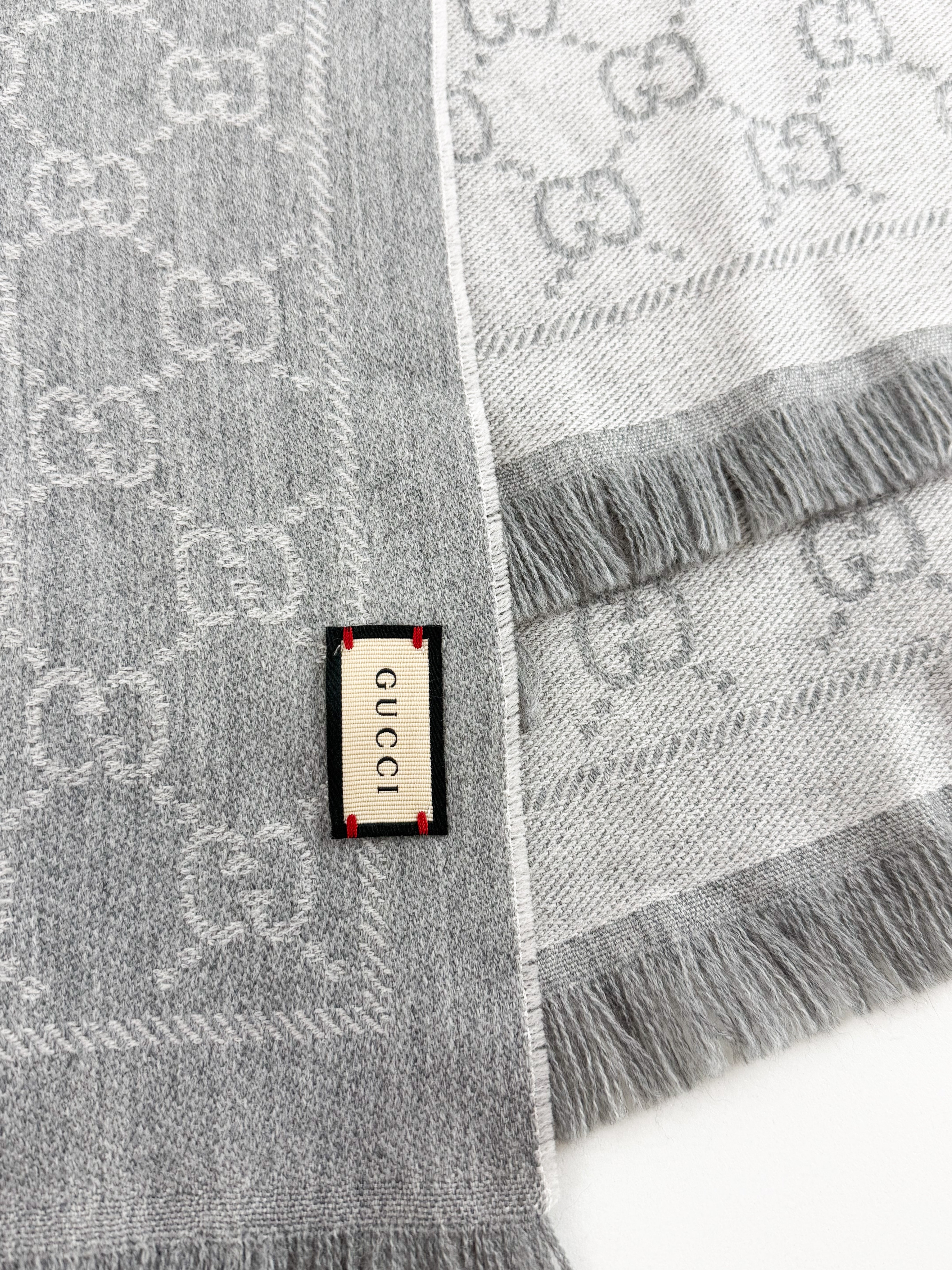 Gucci Jacquard Pattern Wool Scarf