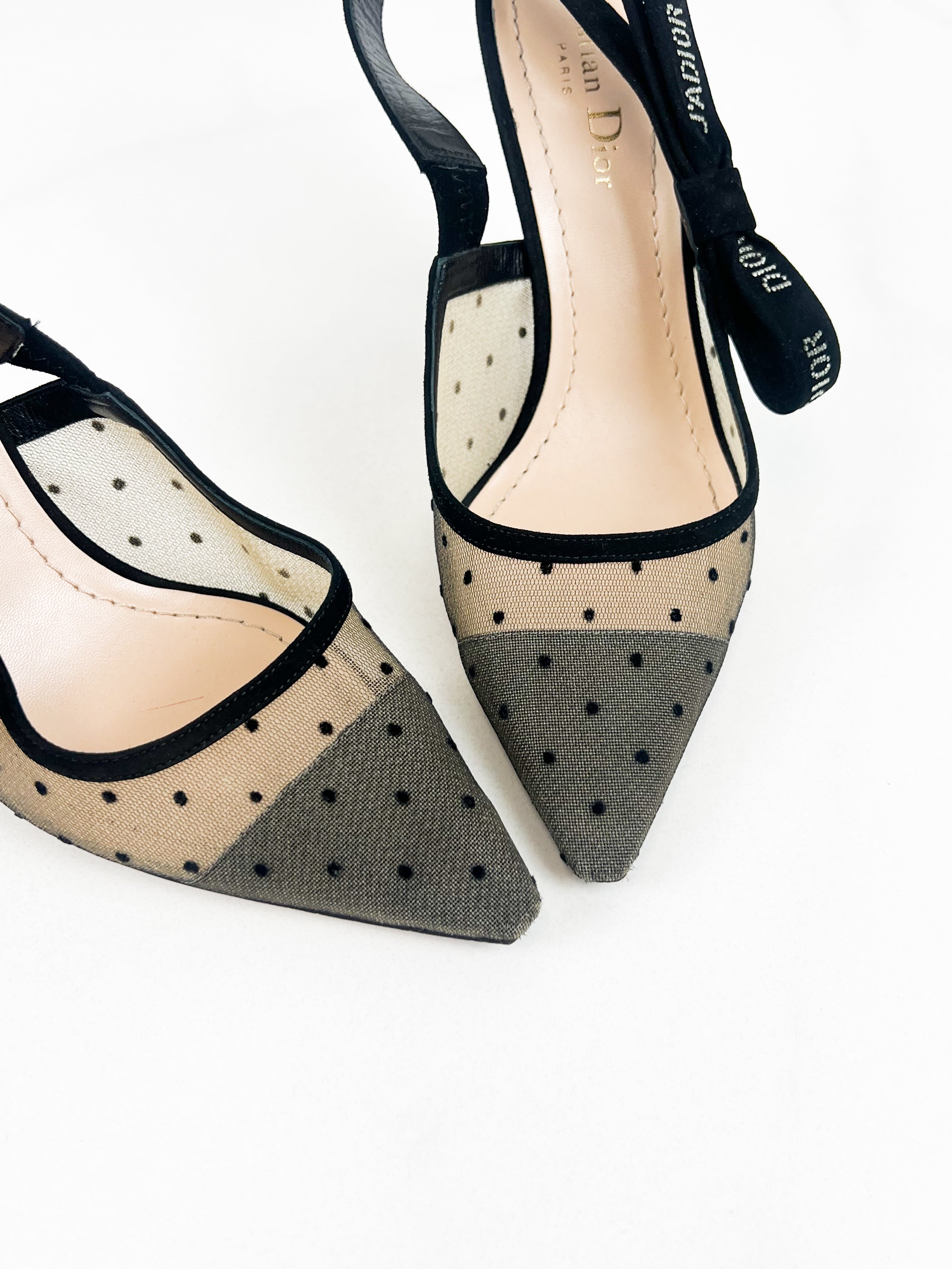 Christian Dior J'adior Mesh/Velvet Slingback Heels Size 38
