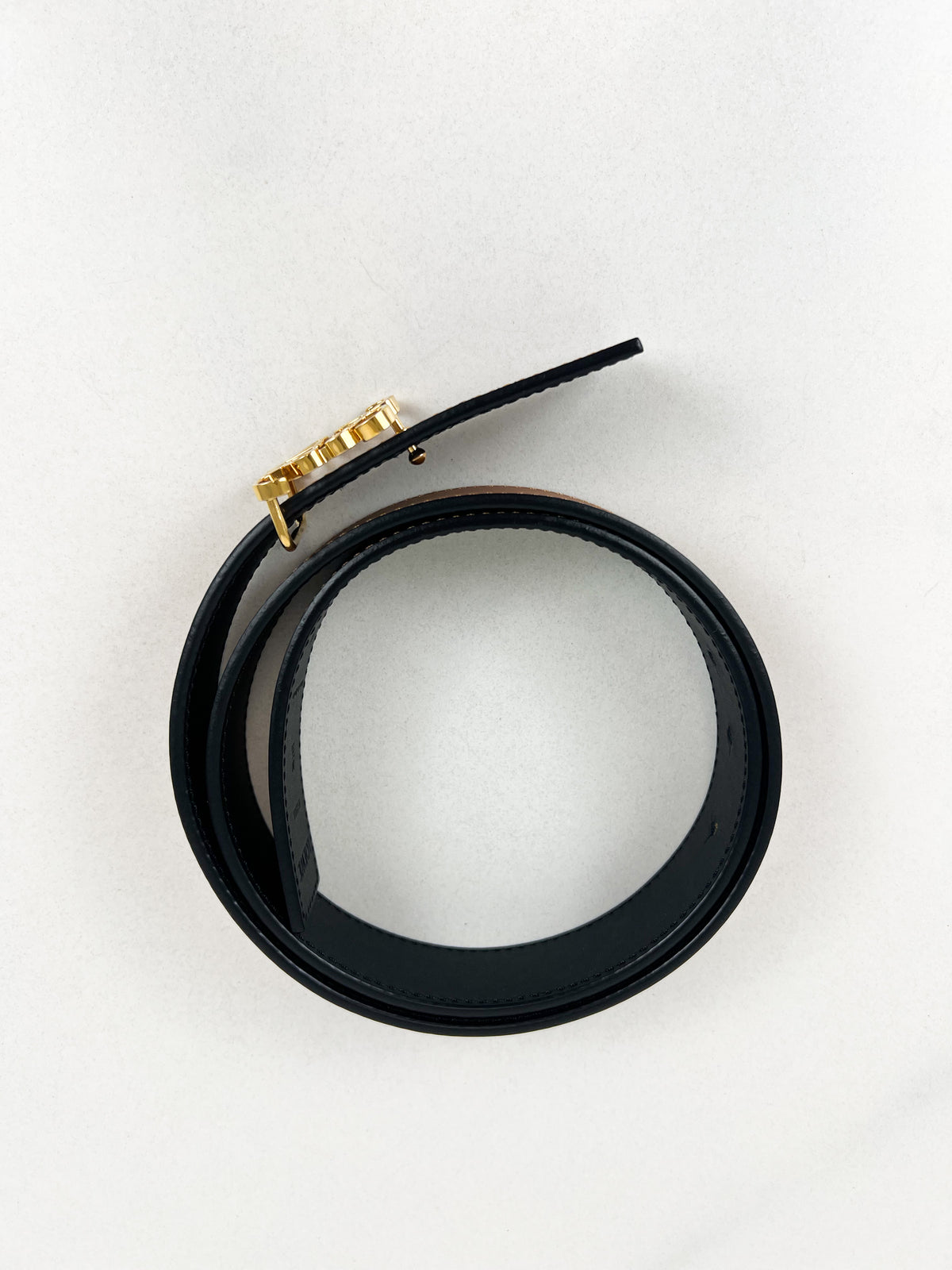 Loewe Reversible Anagram Belt 30mm in Smooth Calfskin with GHW Size 80
