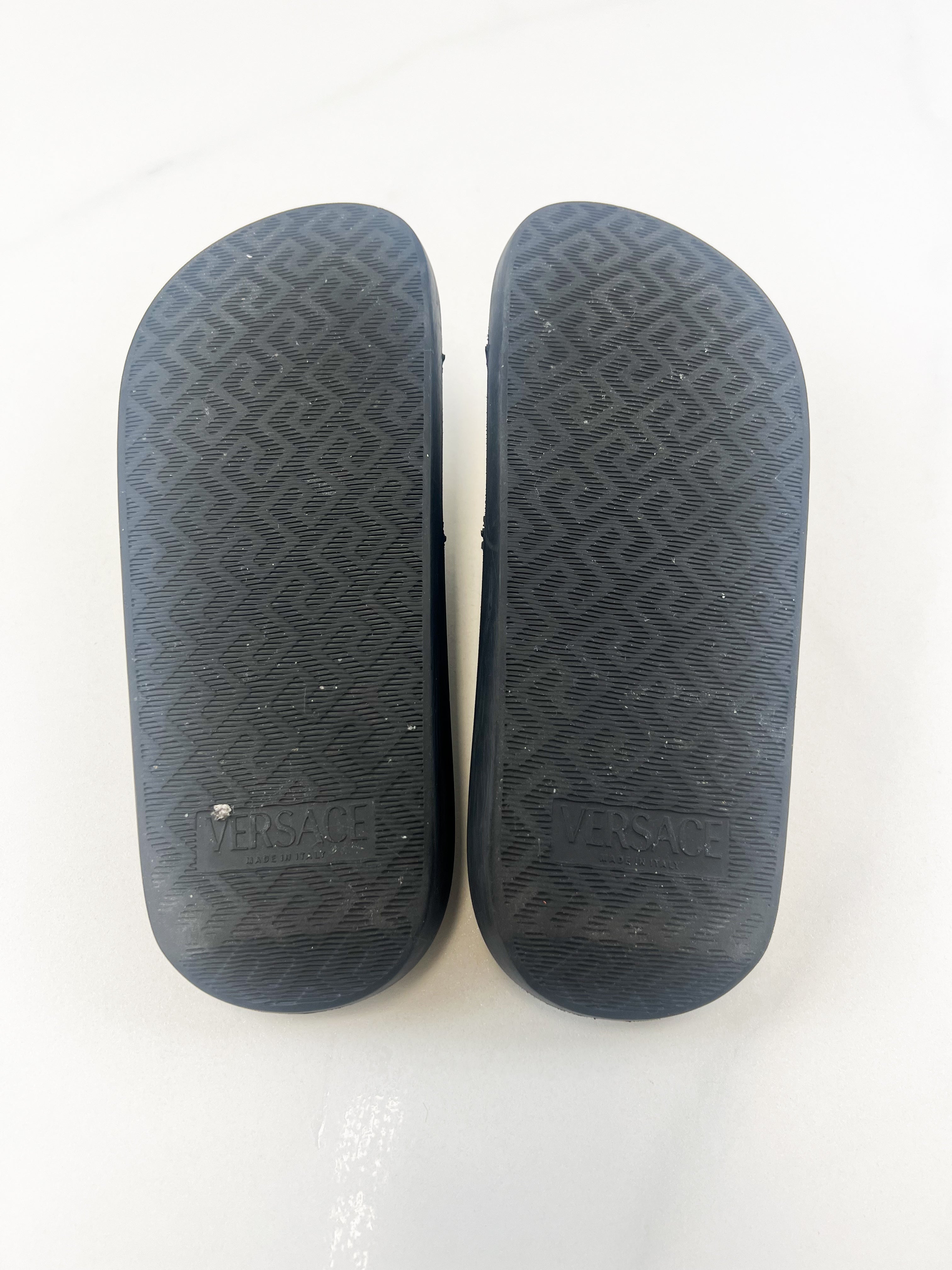 Versace Palazzo Black Medusa Pool Slides Size 38